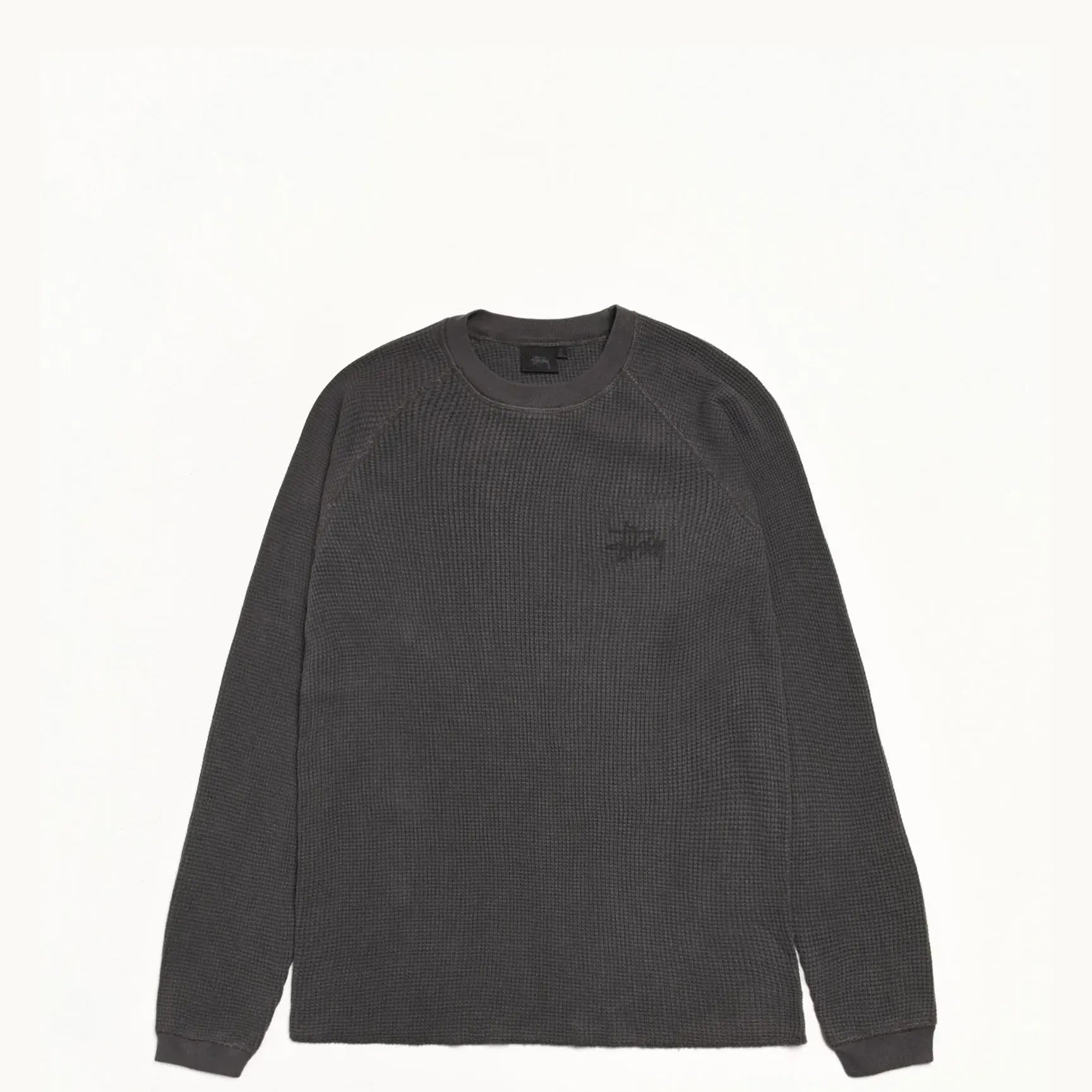 Stussy Basic Stock Raglan Thermal Shirt, washed black - Tiki Room Skateboards - 2