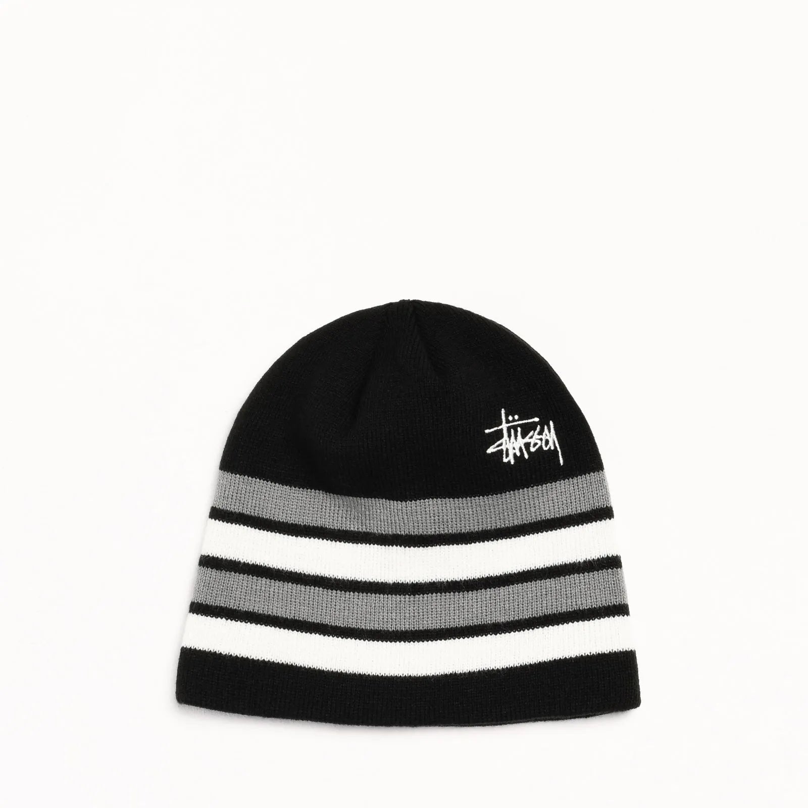 Stussy Basic Striped Skullcap, black - Tiki Room Skateboards - 1