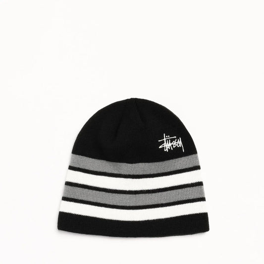 Stussy Basic Striped Skullcap, black - Tiki Room Skateboards - 1