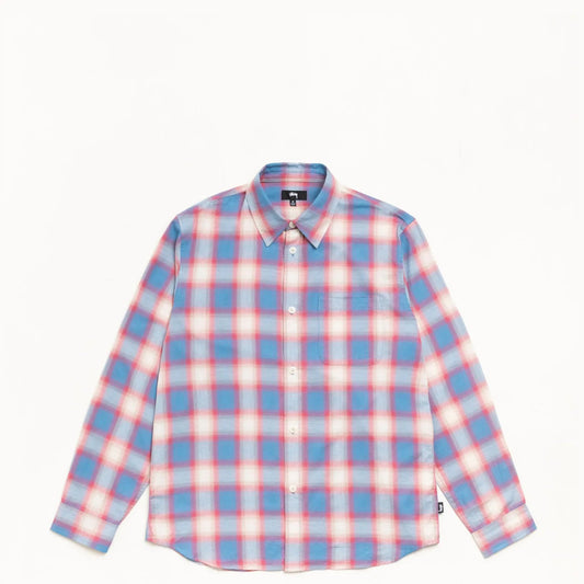 Stussy Beach Ombre Plaid Shirt, blue - Tiki Room Skateboards - 1