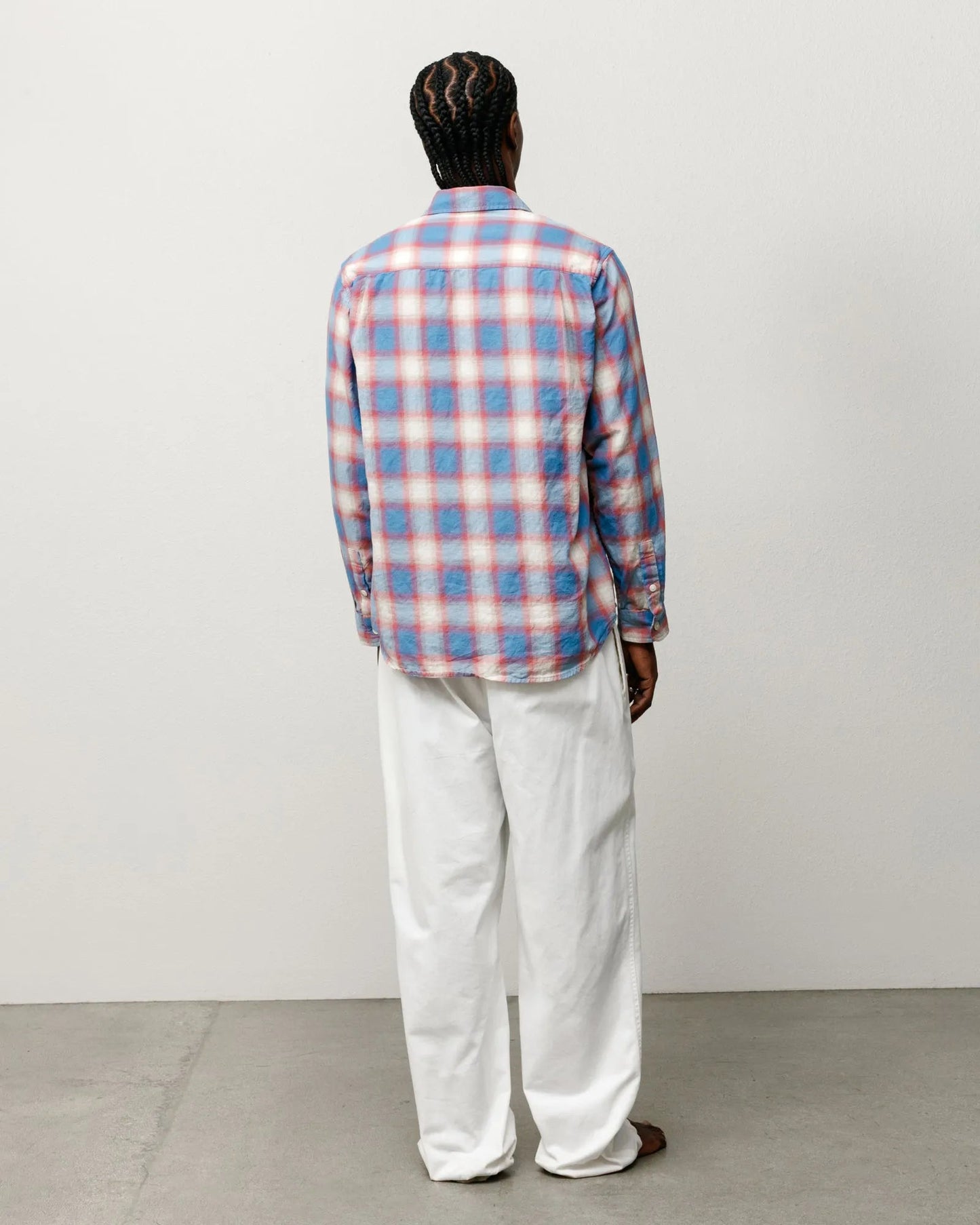 Stussy Beach Ombre Plaid Shirt, blue - Tiki Room Skateboards - 6