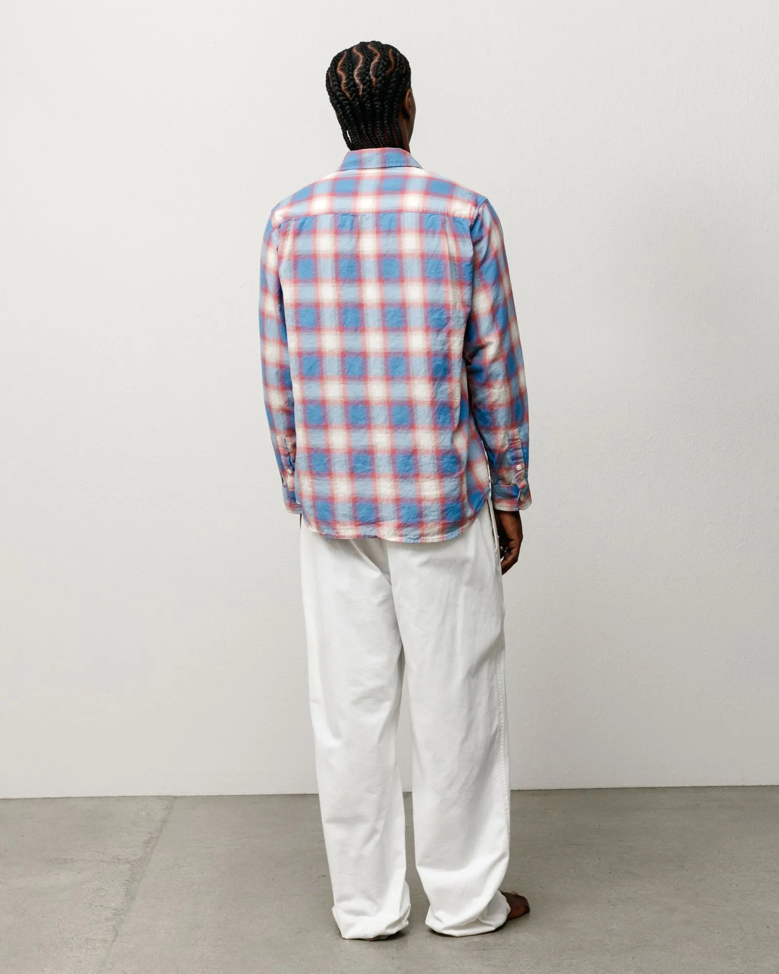 Stussy Beach Ombre Plaid Shirt, blue - Tiki Room Skateboards - 6