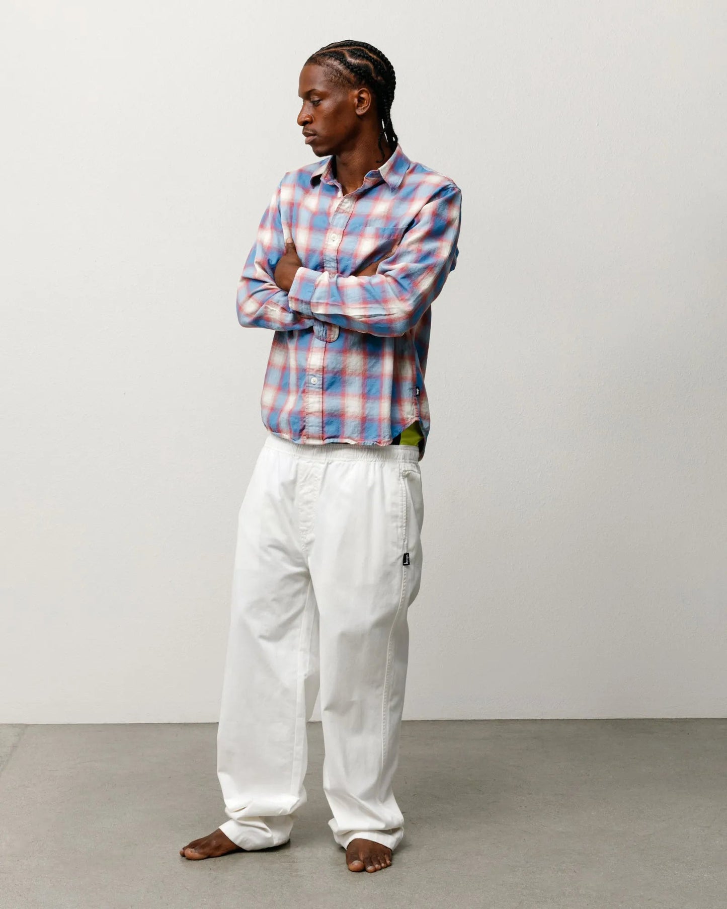 Stussy Beach Ombre Plaid Shirt, blue - Tiki Room Skateboards - 5