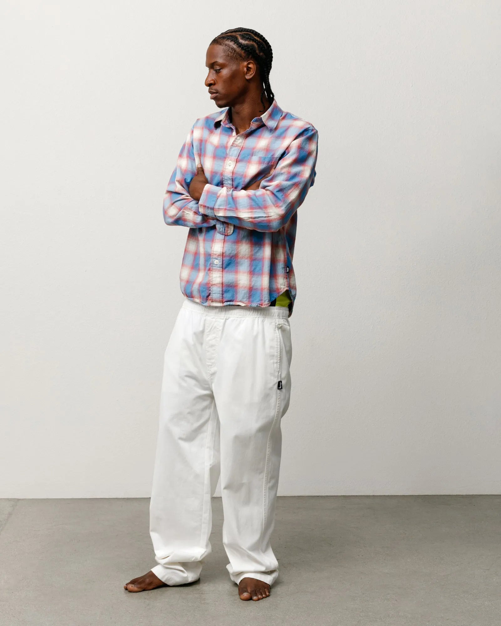 Stussy Beach Ombre Plaid Shirt, blue - Tiki Room Skateboards - 5