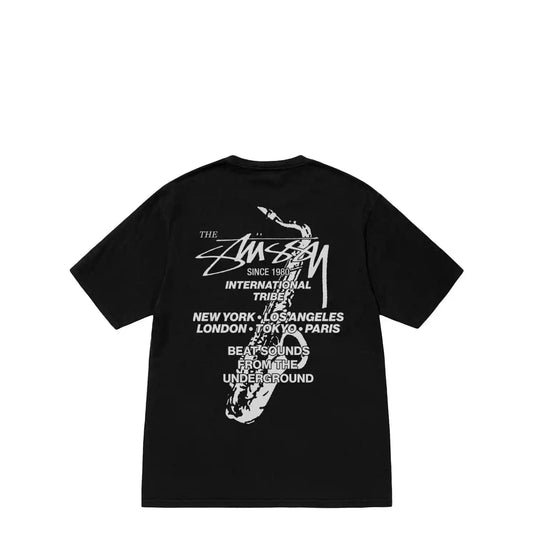 Stussy Beat Sounds Pigment Dyed Tee, black - Tiki Room Skateboards - 1