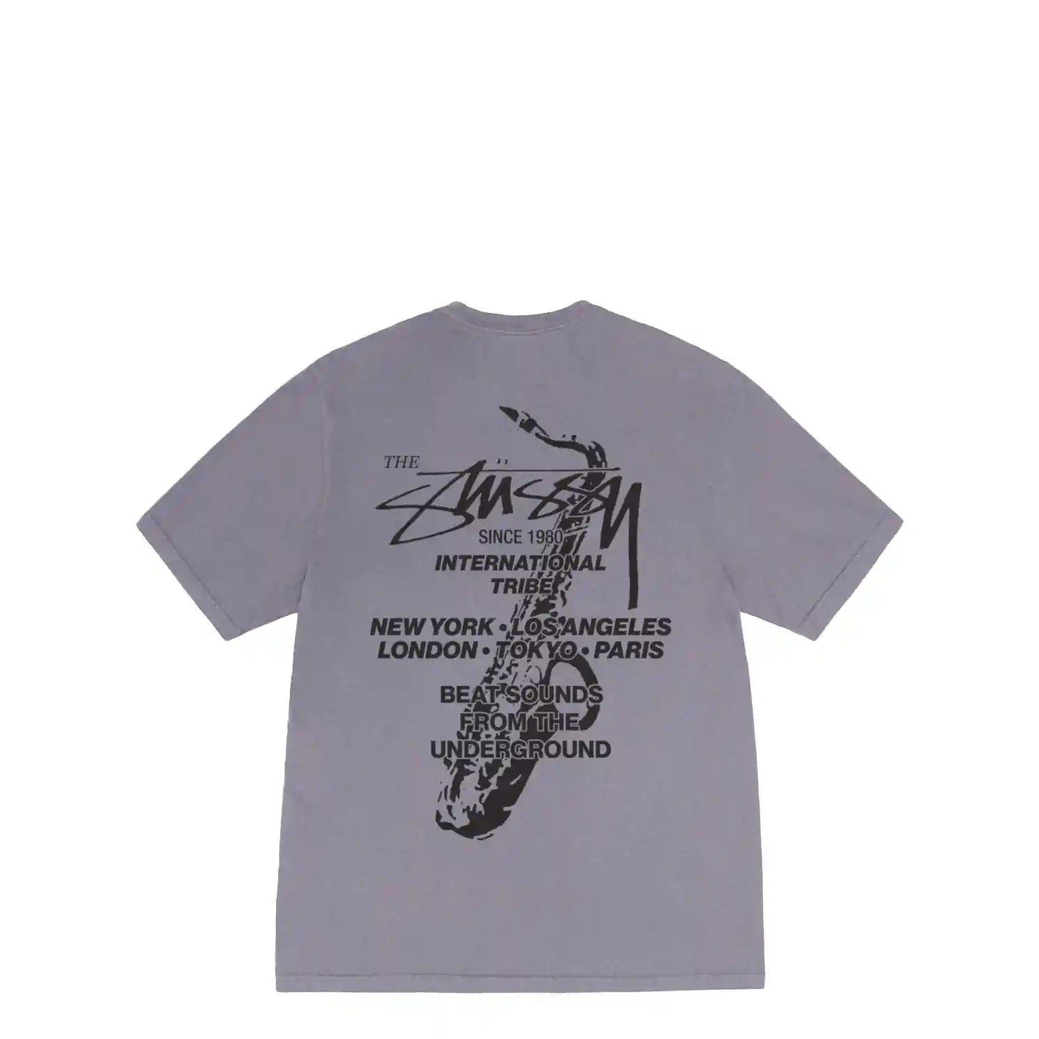 Stussy Beat Sounds Pigment Dyed Tee, shark - Tiki Room Skateboards - 1