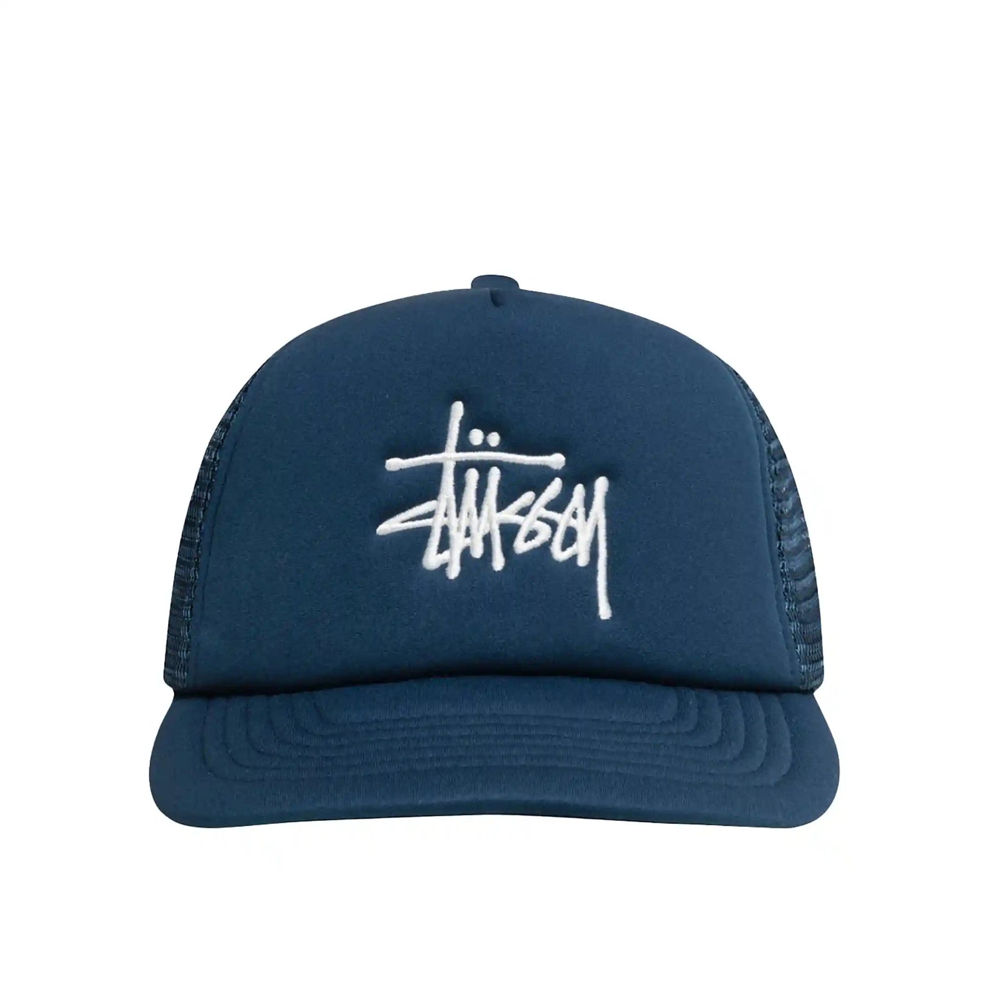 Stussy Big Basic Trucker Cap, deep blue - Tiki Room Skateboards - 3