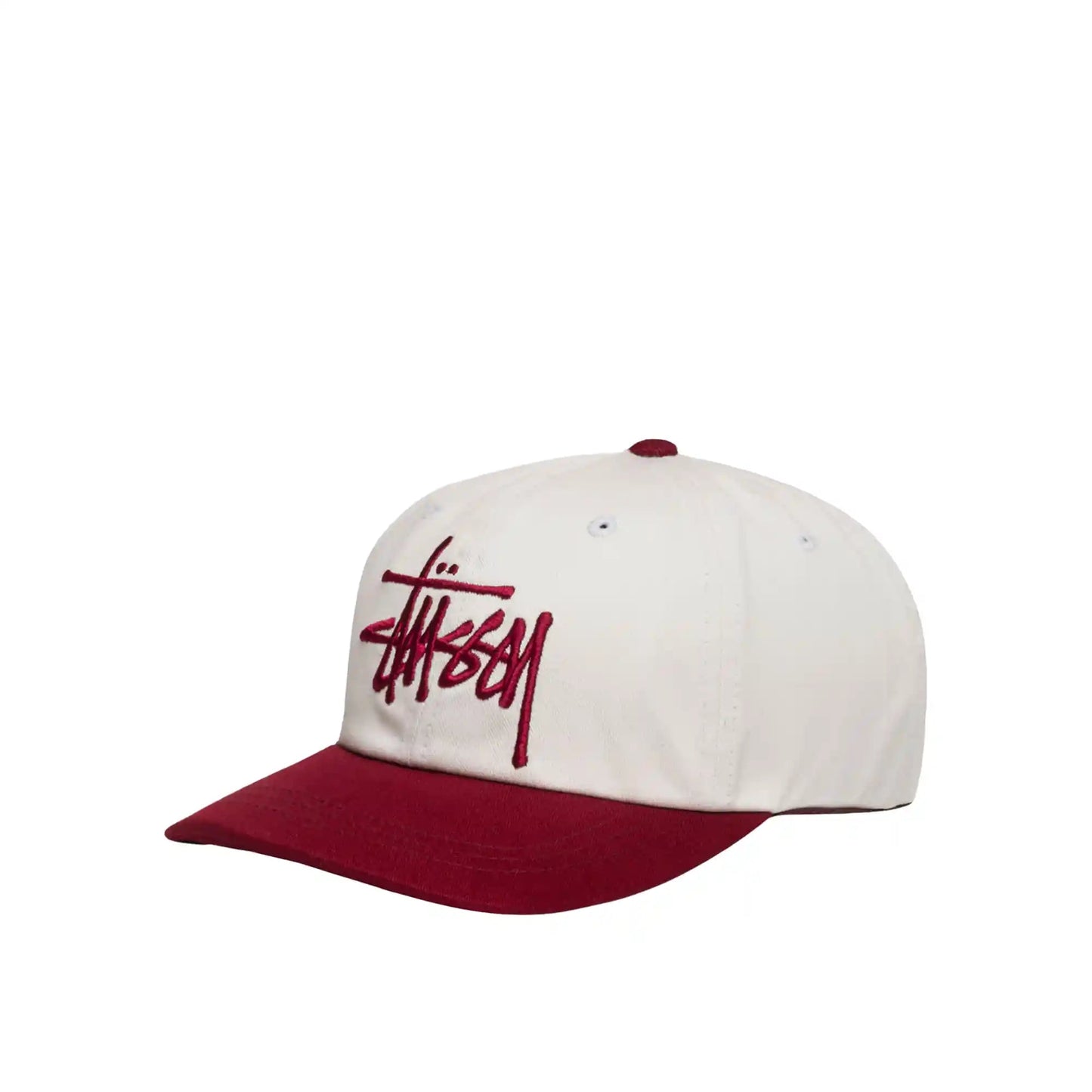 Stussy Big Basic Vintage Cap, natural/wine - Tiki Room Skateboards - 1