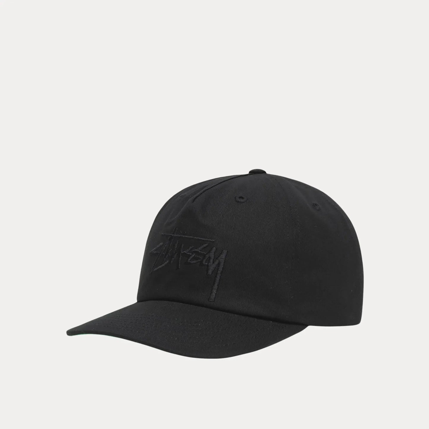 Stussy Big Stock Mid Depth Cap, black - Tiki Room Skateboards - 1