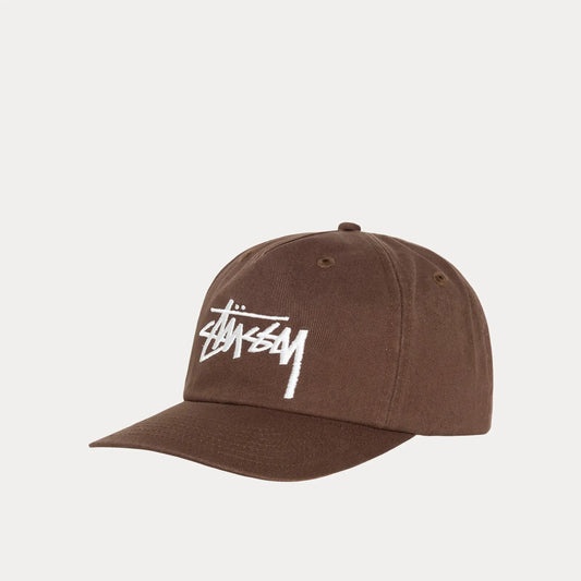 Stussy Big Stock Mid Depth Cap, chocolate - Tiki Room Skateboards - 1