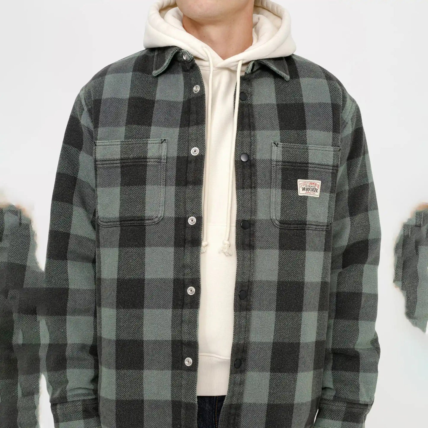 Stussy Buffalo Plaid Shirt, grey - Tiki Room Skateboards - 2