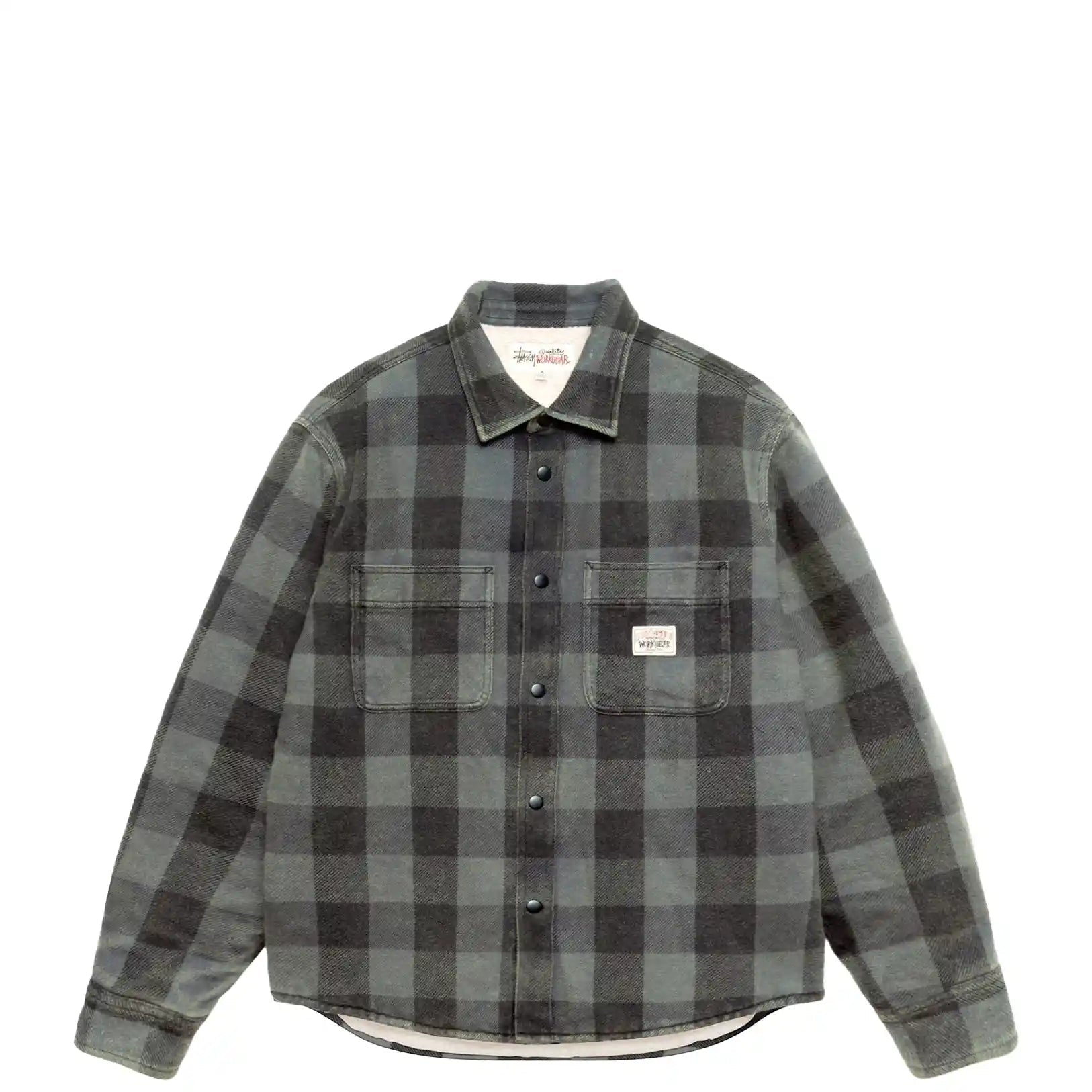 Stussy Buffalo Plaid Shirt, grey - Tiki Room Skateboards - 1