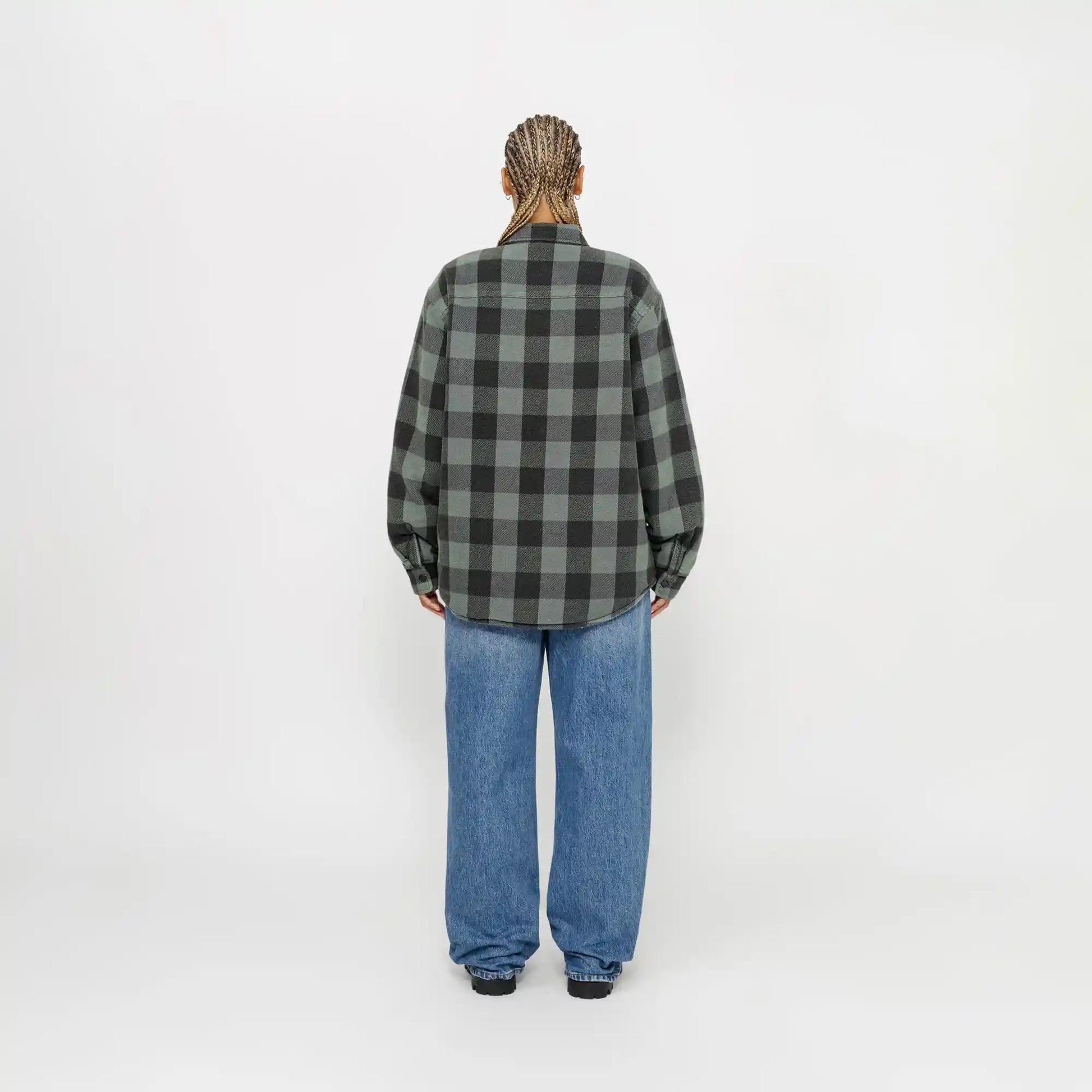 Stussy Buffalo Plaid Shirt, grey - Tiki Room Skateboards - 5