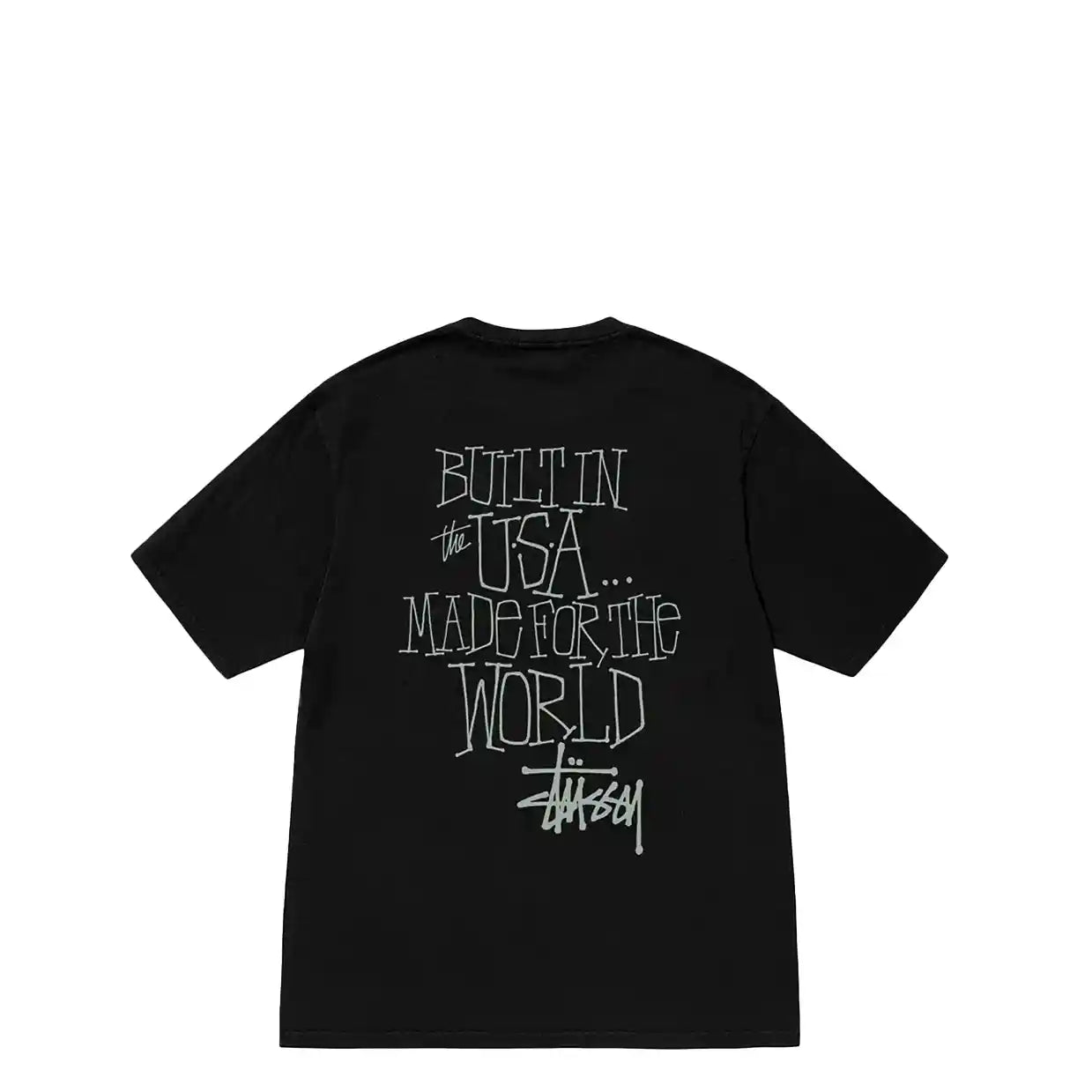 Stussy Built In Usa Pigment Dyed Tee, black - Tiki Room Skateboards - 1