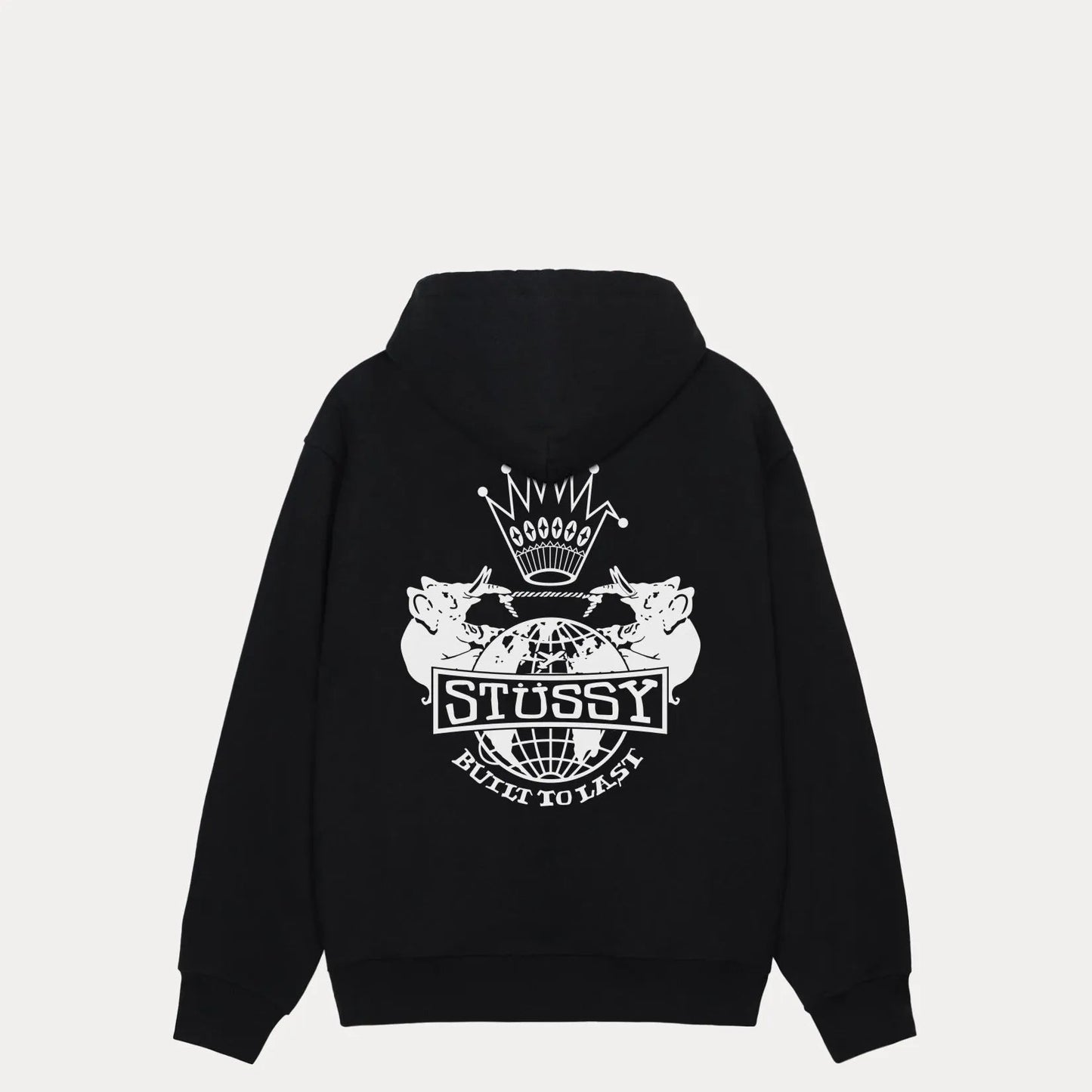 Stussy Built To Last Zip Hood, black - Tiki Room Skateboards - 1