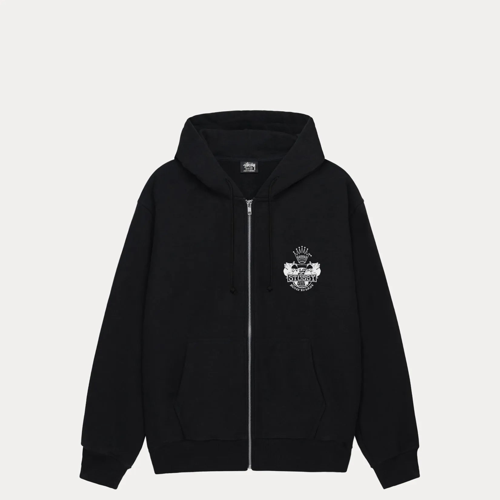 Stussy Built To Last Zip Hood, black - Tiki Room Skateboards - 2