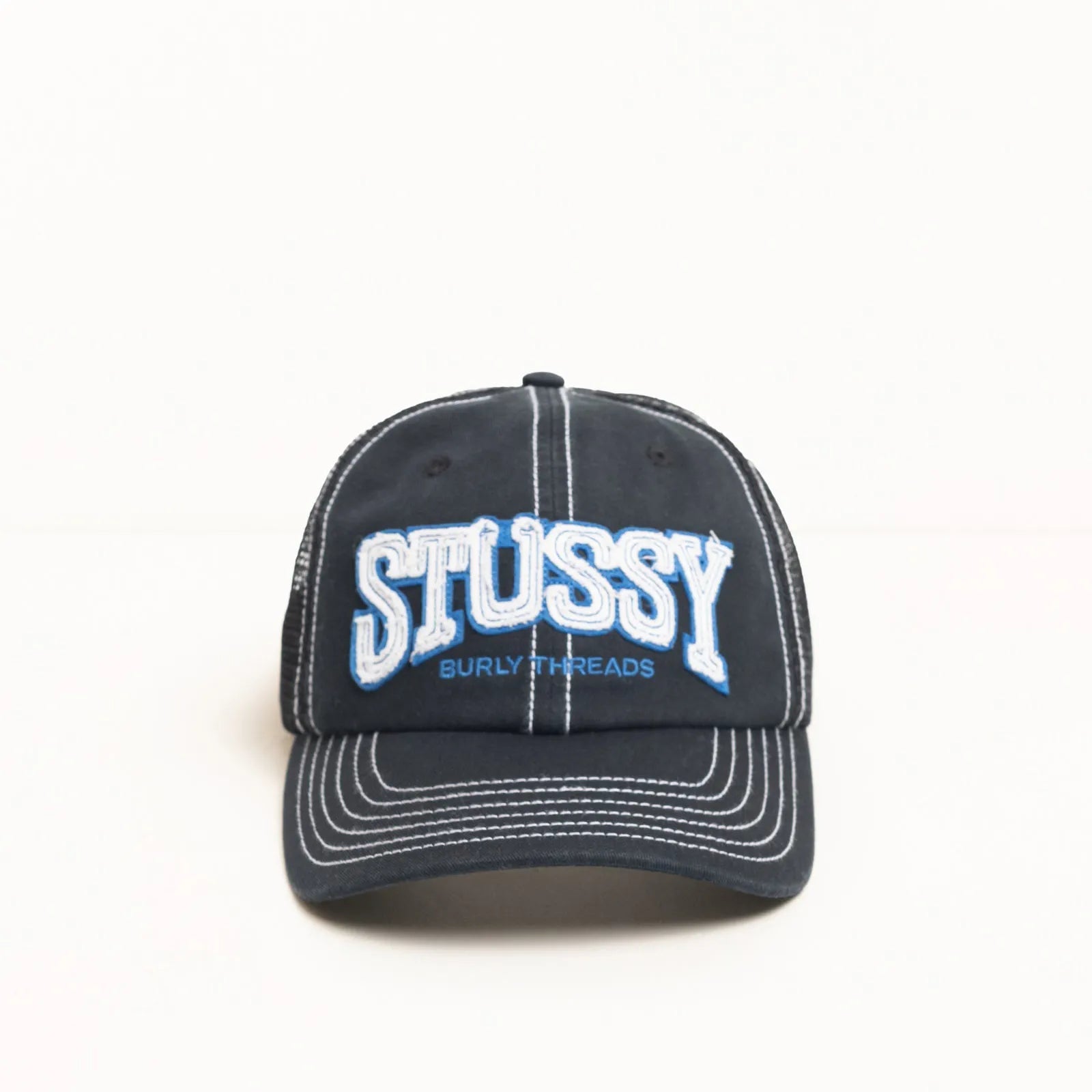 Stussy Burly Threads Trucker Cap, black - Tiki Room Skateboards - 3