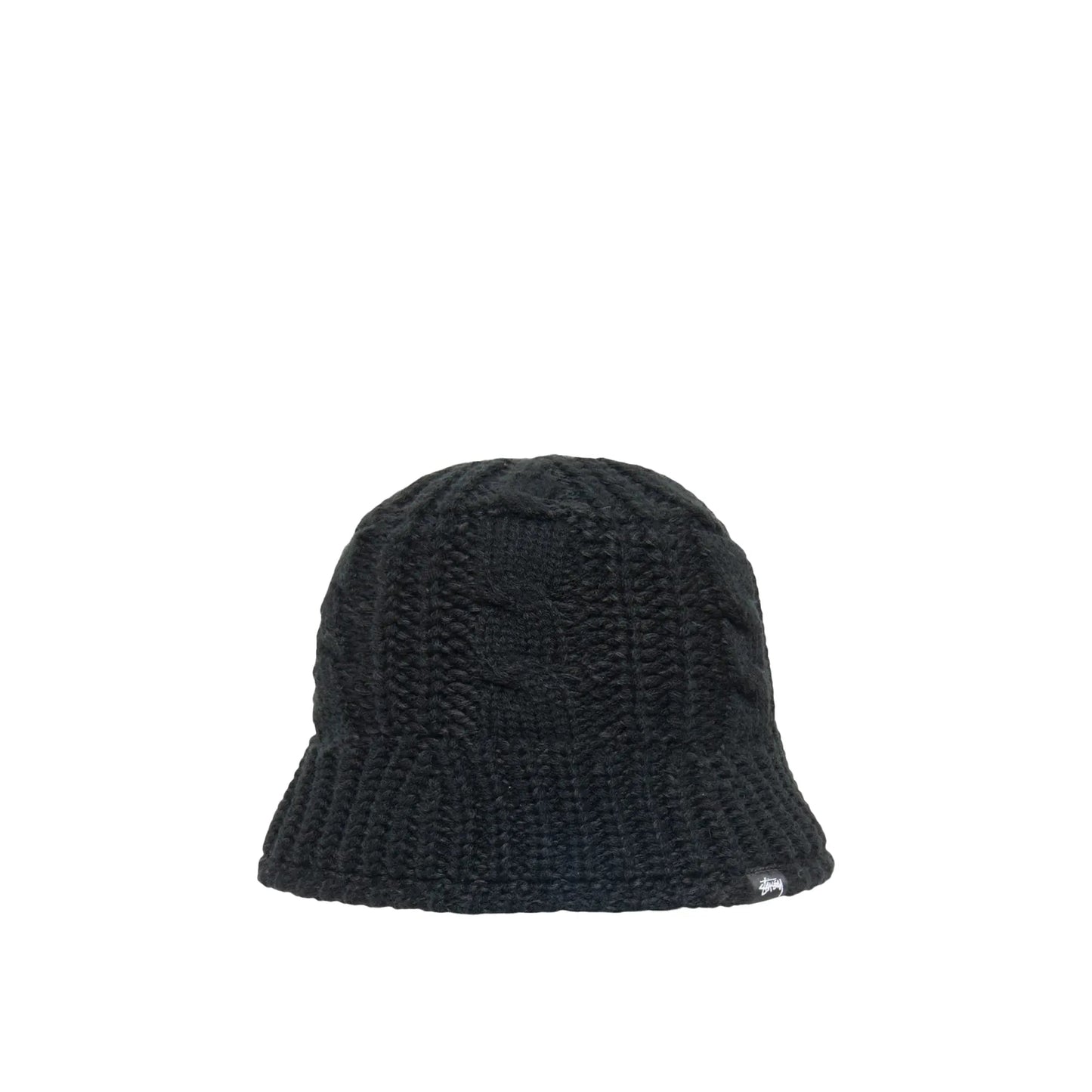 Stussy Cable Knit Bucket Hat, black