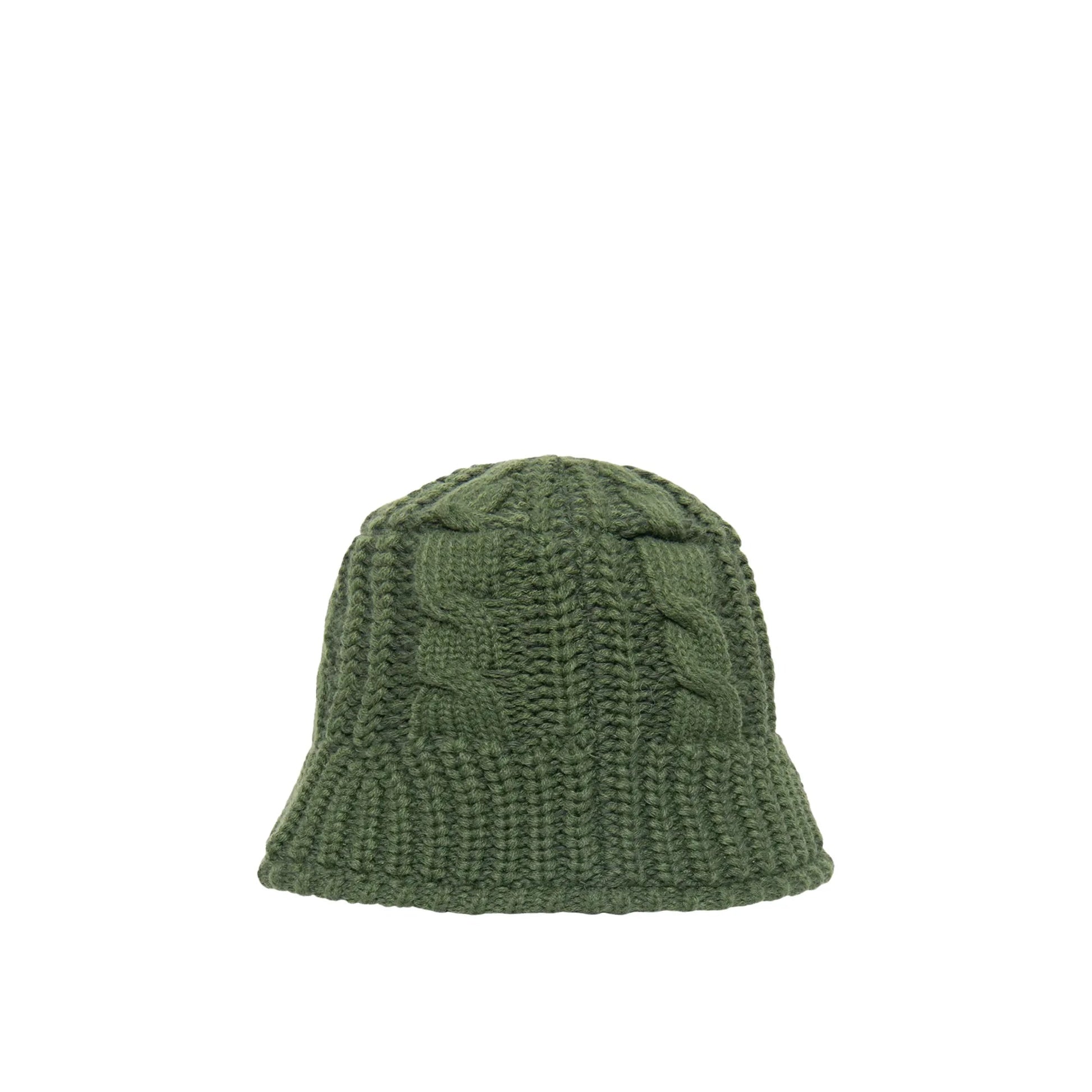 Stussy Cable Knit Bucket Hat, olive - Tiki Room Skateboards - 2