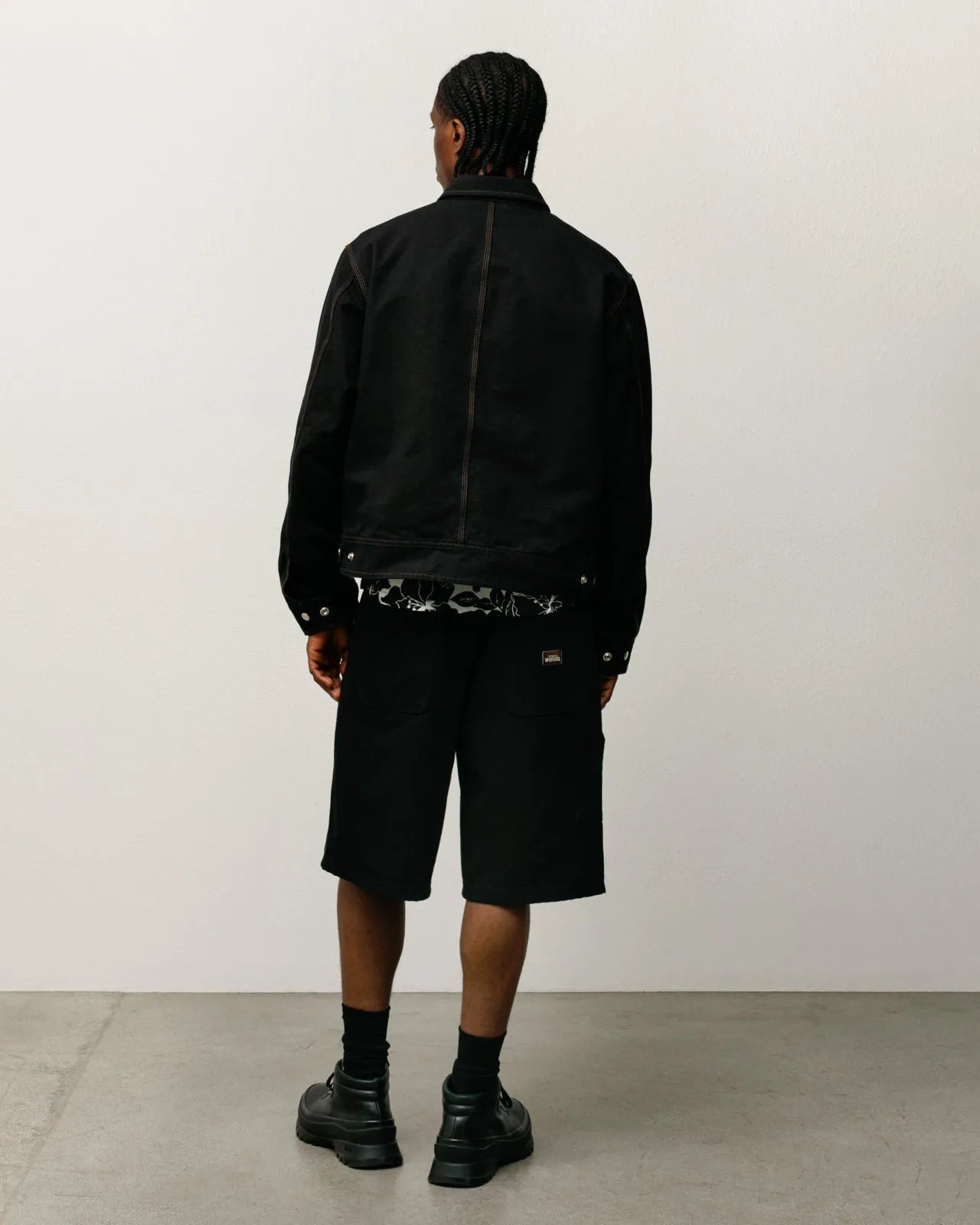 Stussy Canvas Work Short, black - Tiki Room Skateboards - 3
