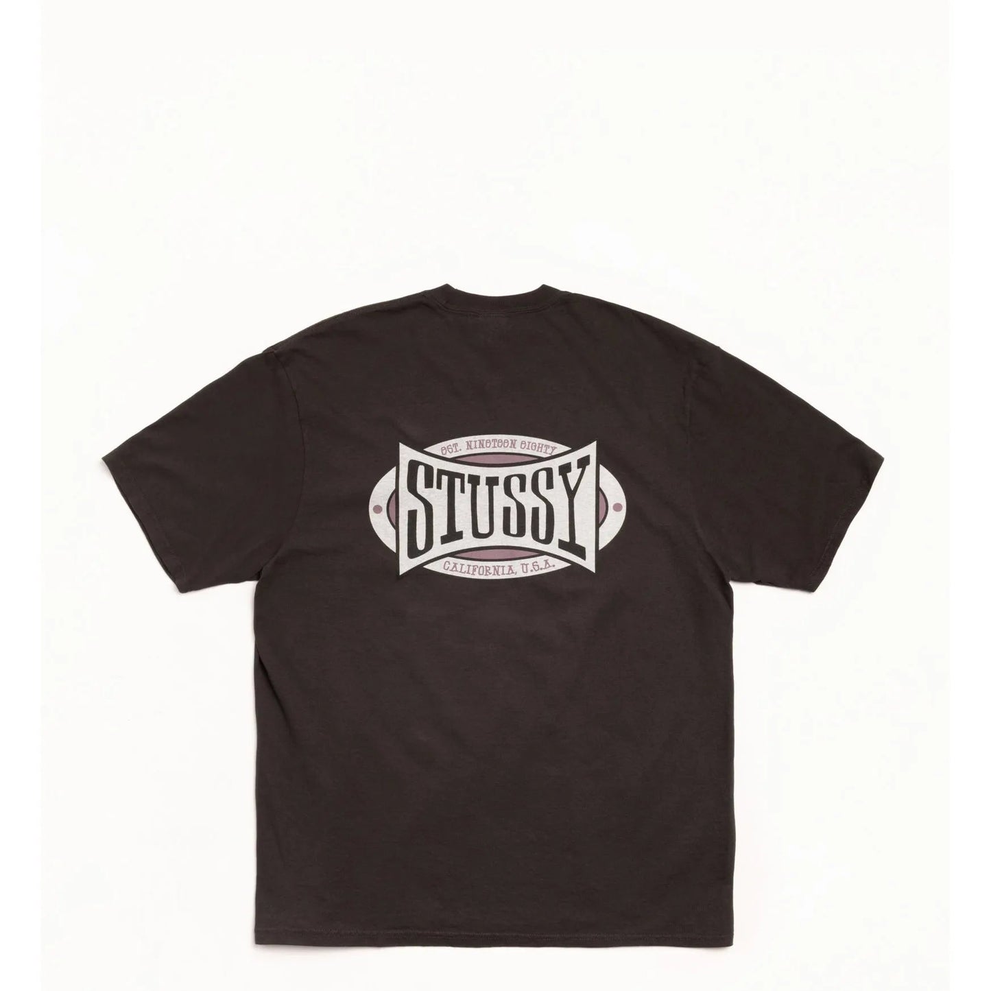 Stussy Champion Oval Pigment Dyed Tee, faded black - Tiki Room Skateboards - 2