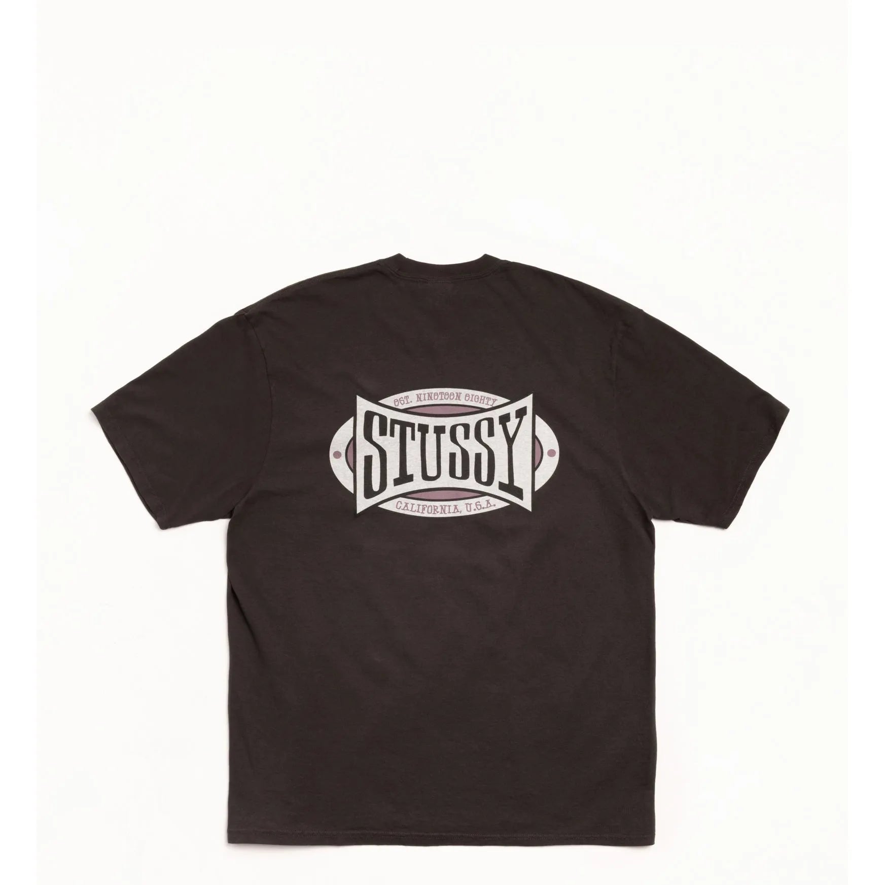 Stussy Champion Oval Pigment Dyed Tee, faded black - Tiki Room Skateboards - 2