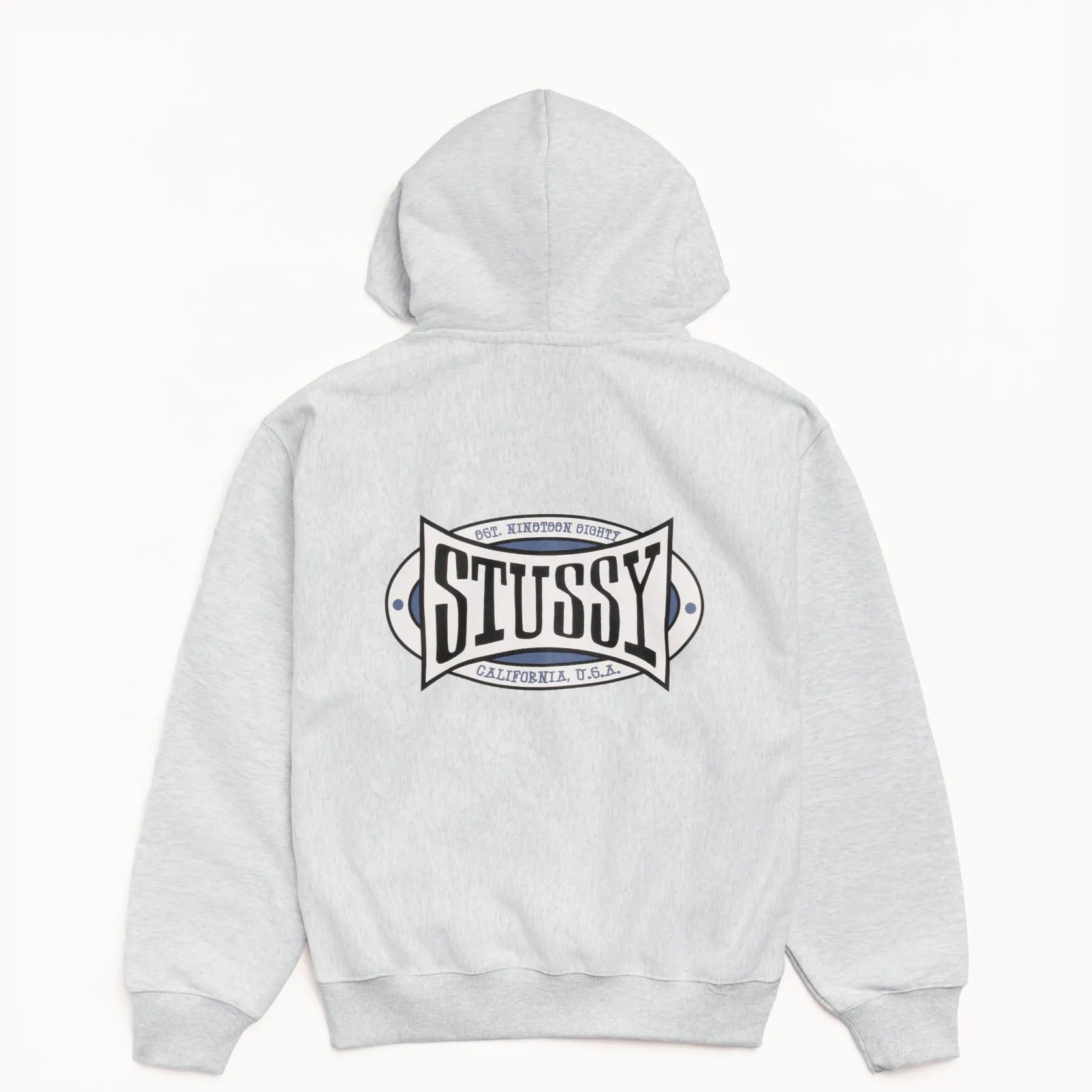Stussy Champion Oval Zip Hood, ash heather - Tiki Room Skateboards - 2