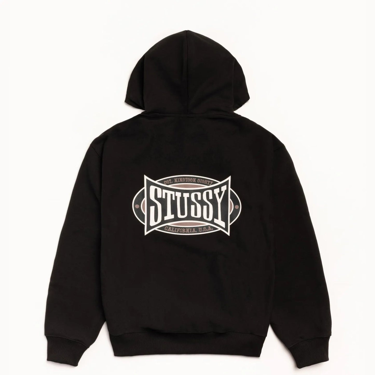 Stussy Champion Oval Zip Hood, black - Tiki Room Skateboards - 2