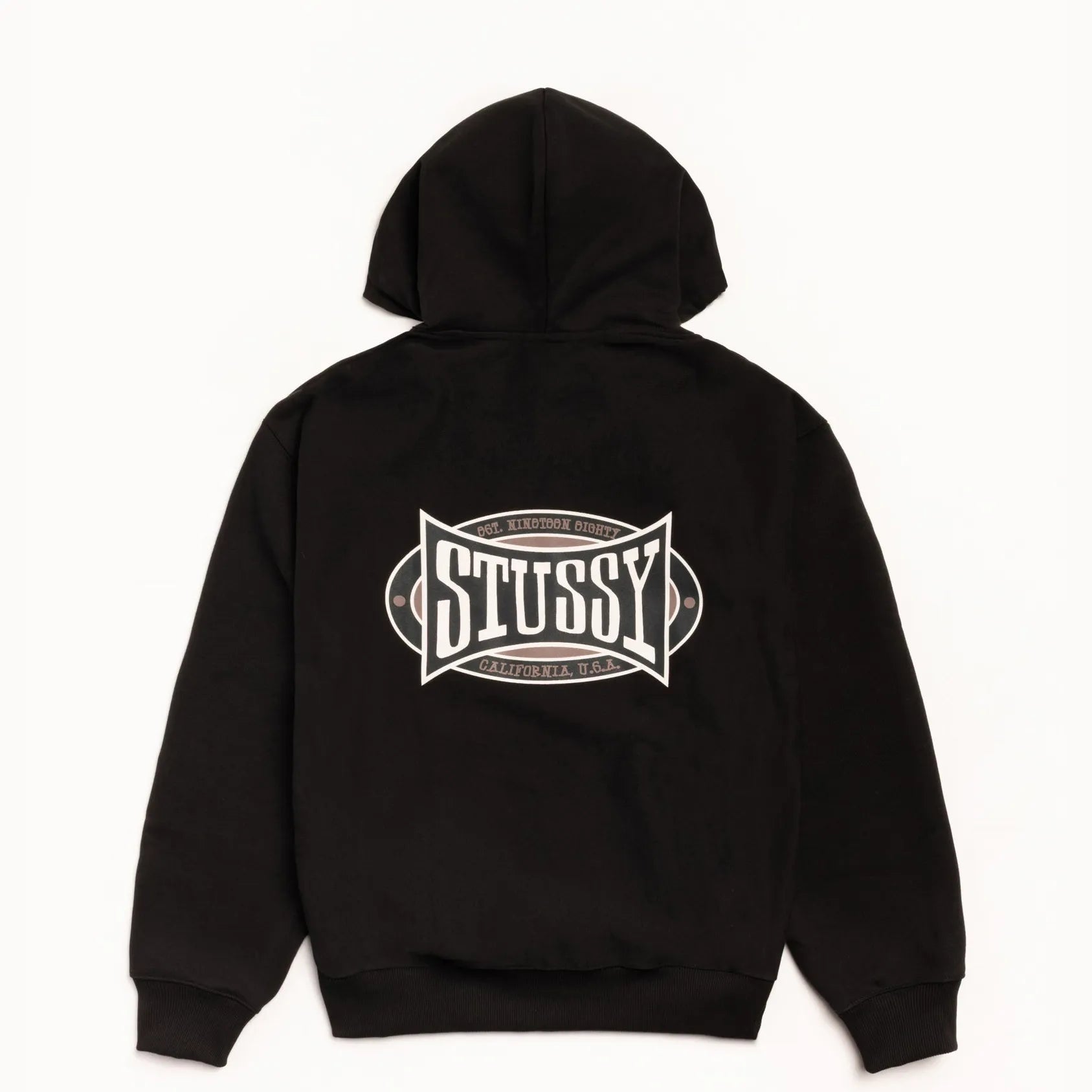 Stussy Champion Oval Zip Hood, black - Tiki Room Skateboards - 2