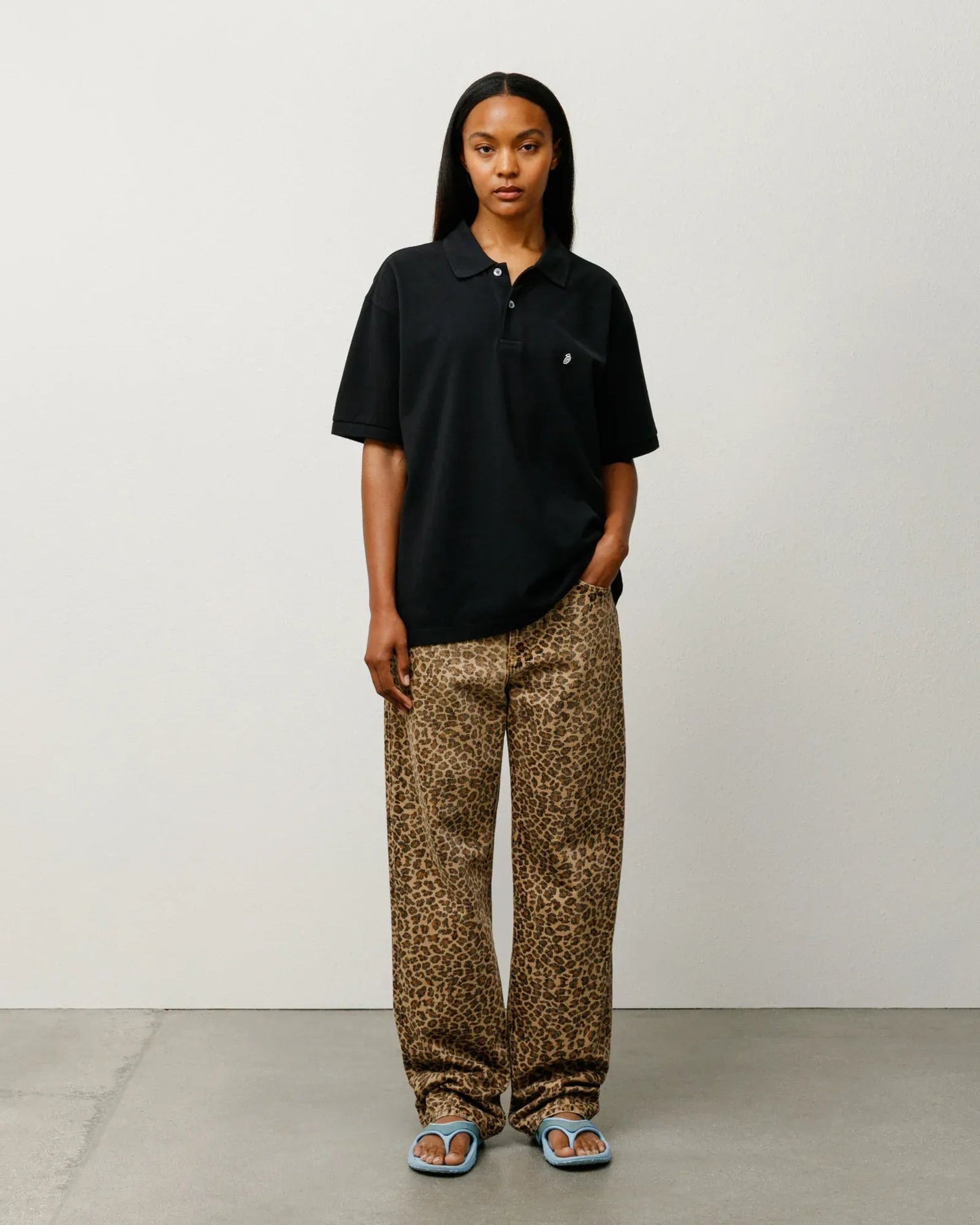 Stussy Classic Pique Polo, black - Tiki Room Skateboards - 4