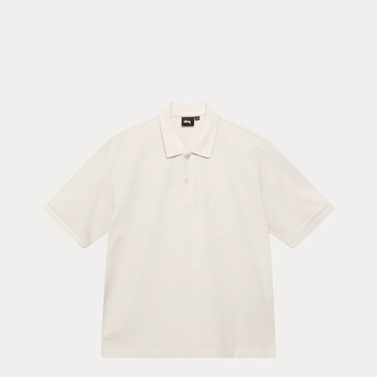 Stussy Classic Pique Polo, off white - Tiki Room Skateboards - 1