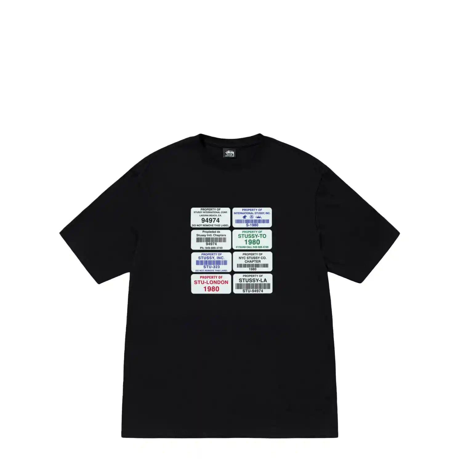 Stussy Codes Tee, black - Tiki Room Skateboards - 1