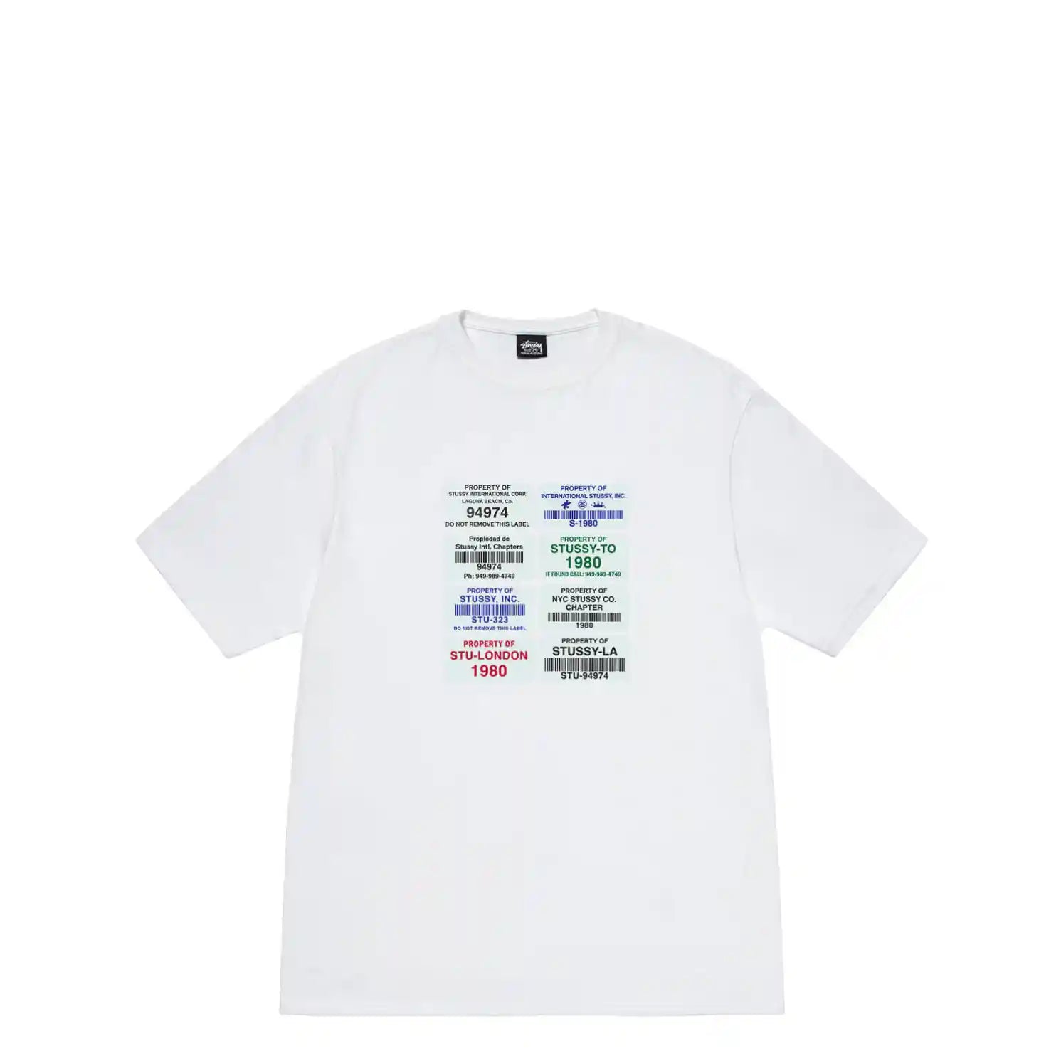 Stussy Codes Tee, white - Tiki Room Skateboards - 1