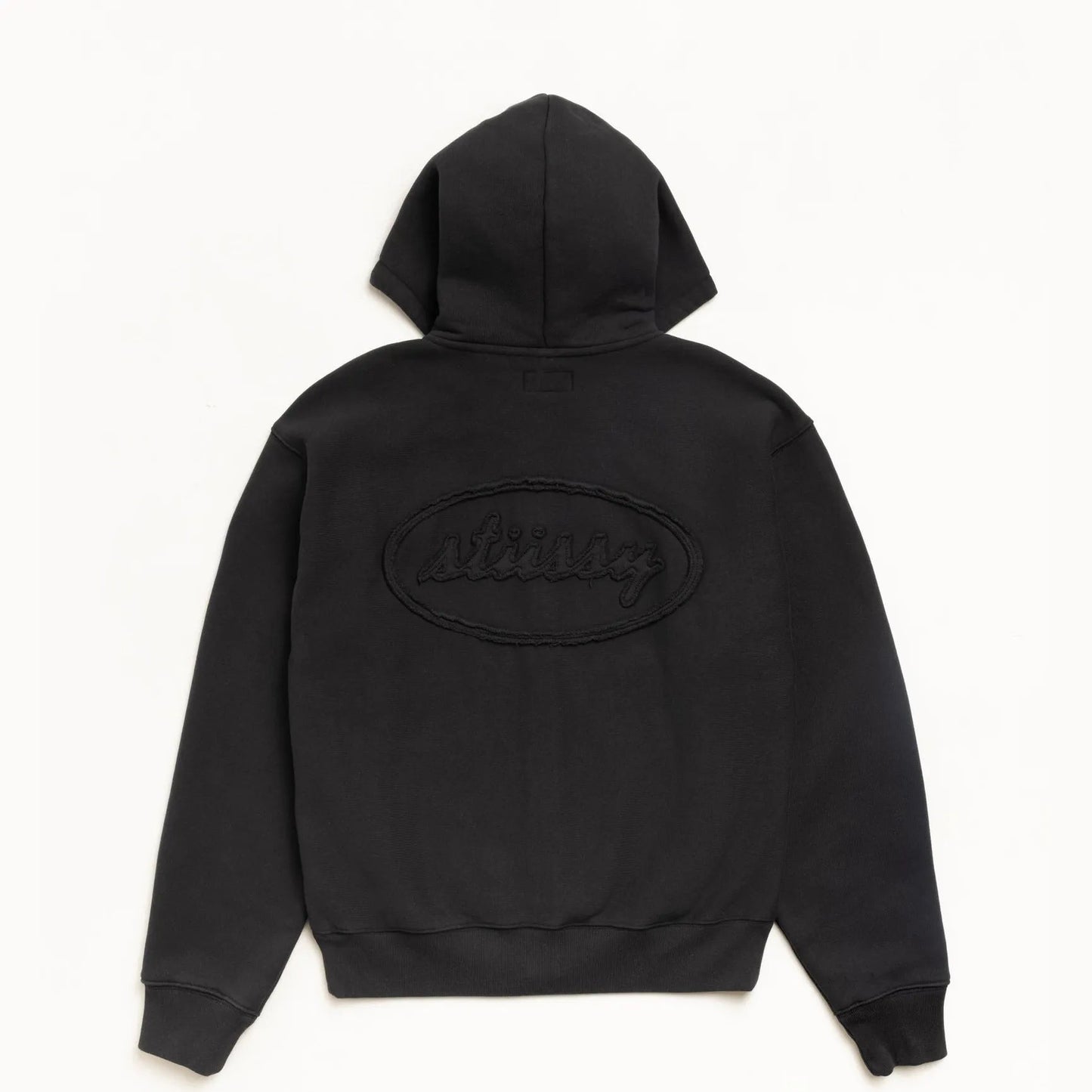 Stussy Cursive Applique Zip Hood, black - Tiki Room Skateboards - 1