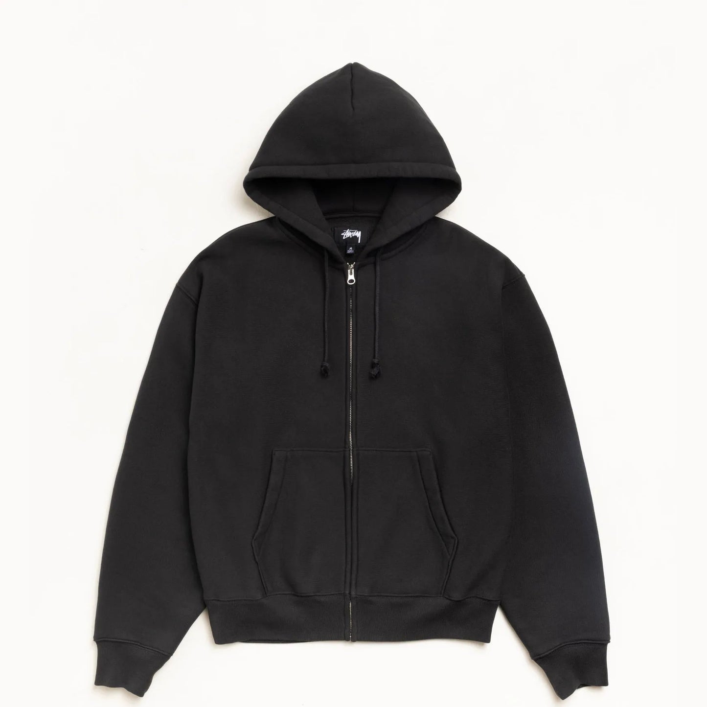 Stussy Cursive Applique Zip Hood, black - Tiki Room Skateboards - 2