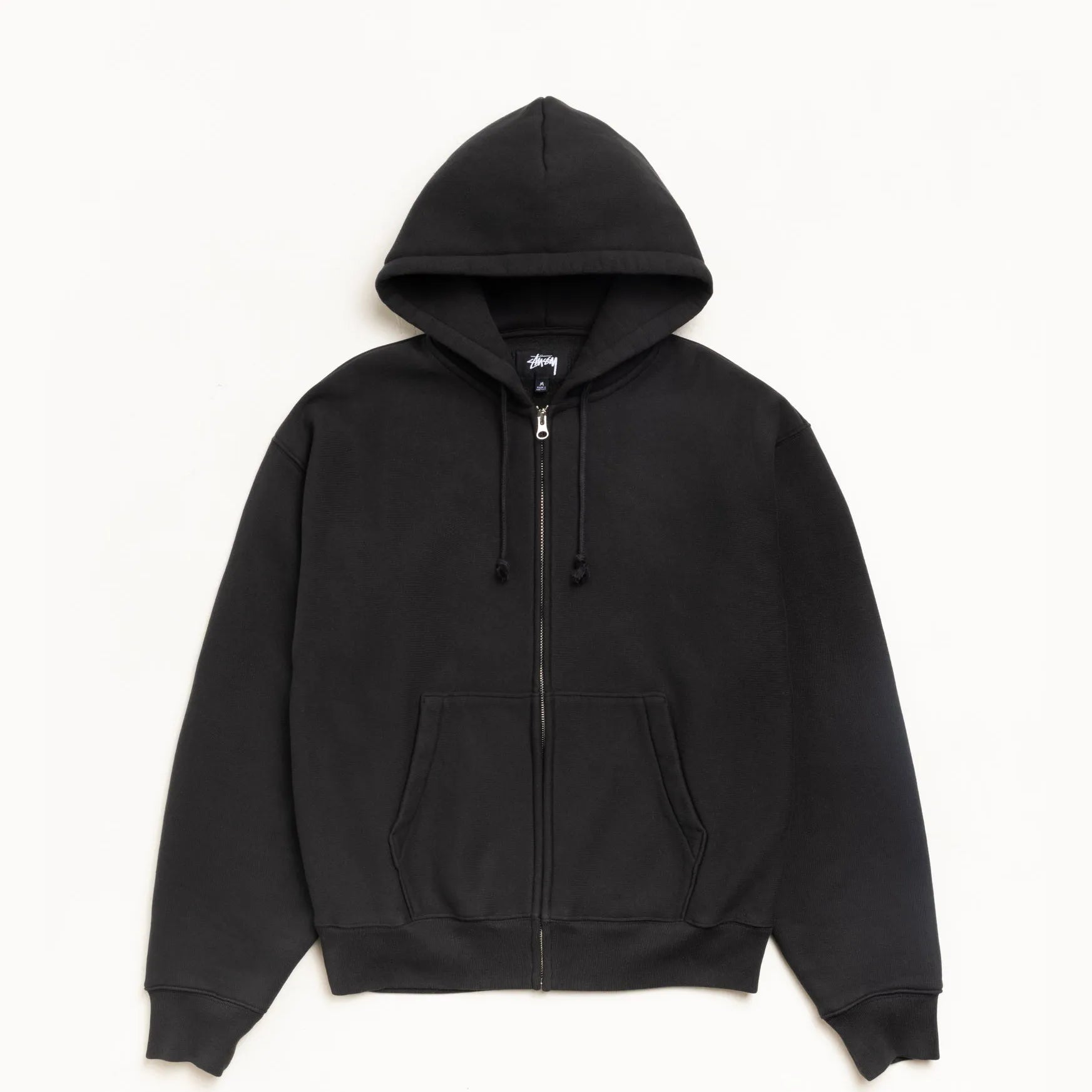Stussy Cursive Applique Zip Hood, black - Tiki Room Skateboards - 2
