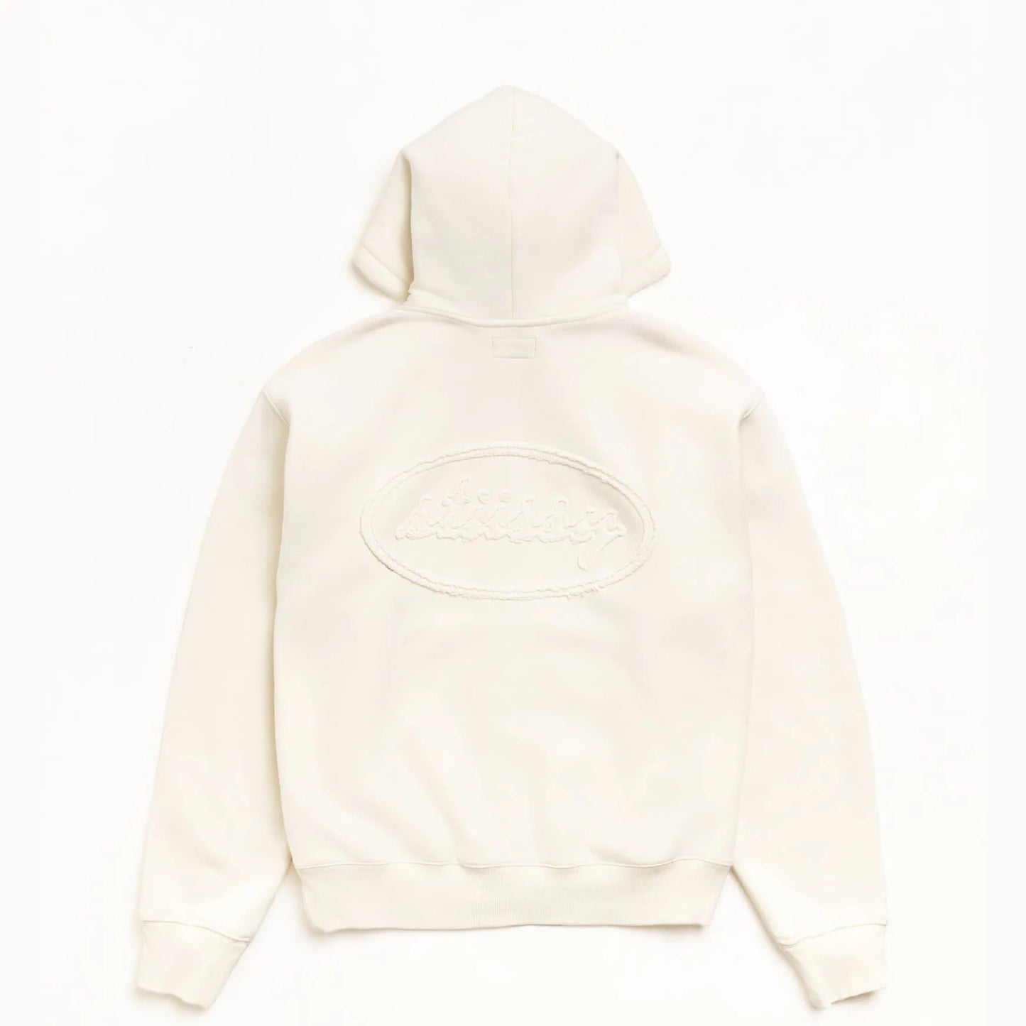 Stussy Cursive Applique Zip Hood, natural - Tiki Room Skateboards - 1