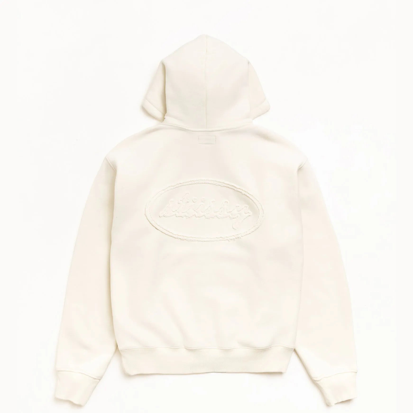 Stussy Cursive Applique Zip Hood, natural - Tiki Room Skateboards - 1