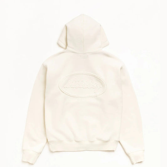 Stussy Cursive Applique Zip Hood, natural - Tiki Room Skateboards - 1