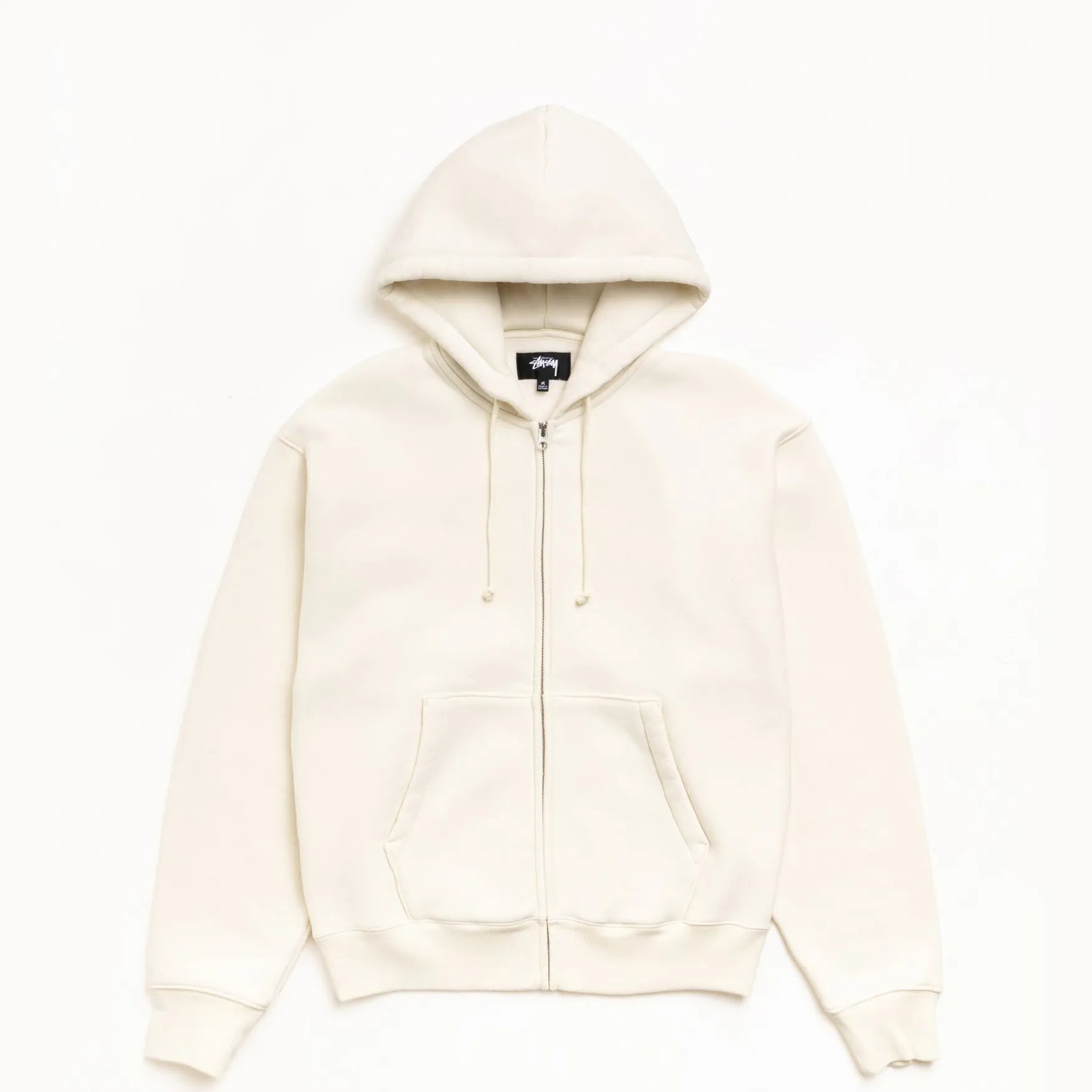 Stussy Cursive Applique Zip Hood, natural - Tiki Room Skateboards - 2