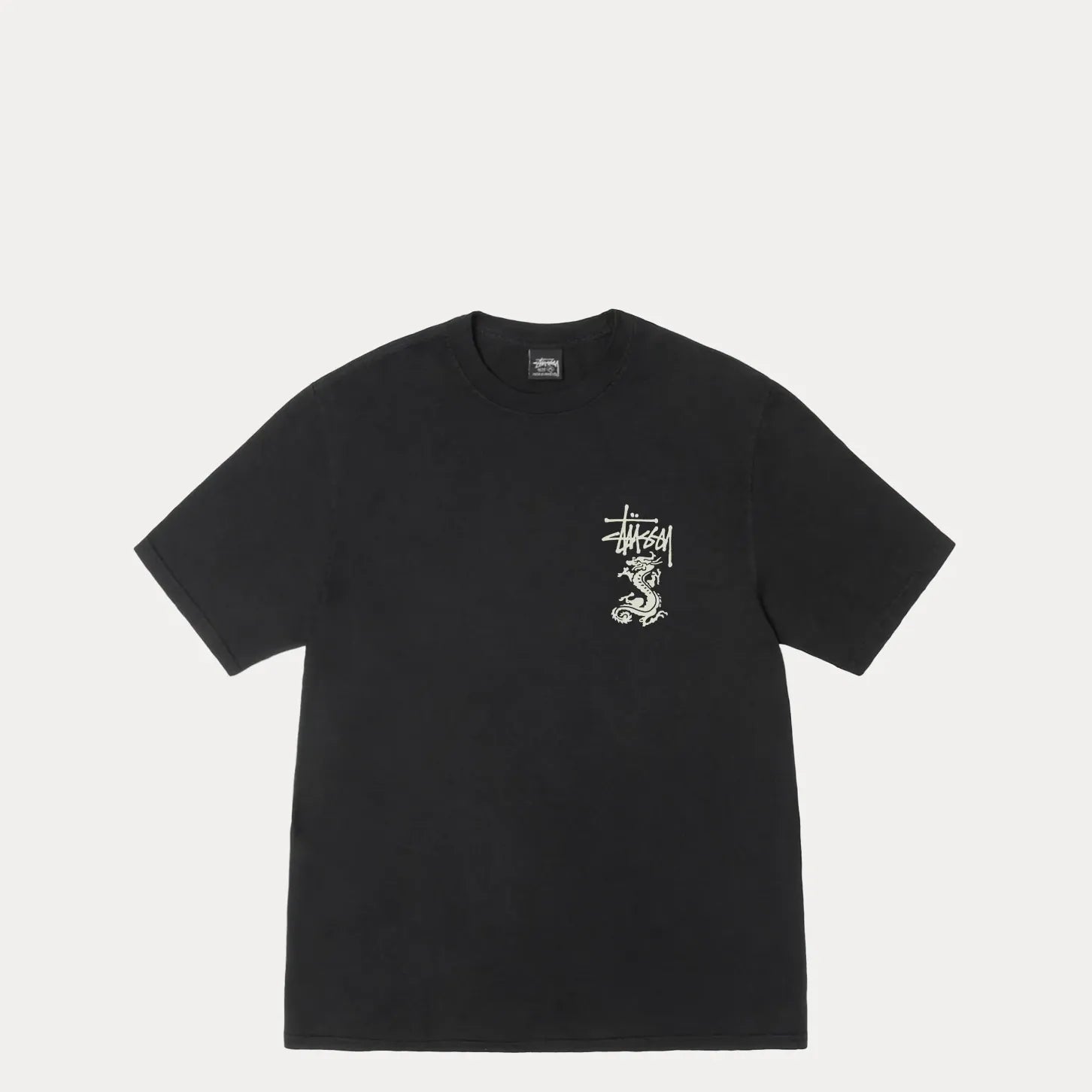 Stussy Double Dragon Pig. Dyed Tee, black - Tiki Room Skateboards - 2