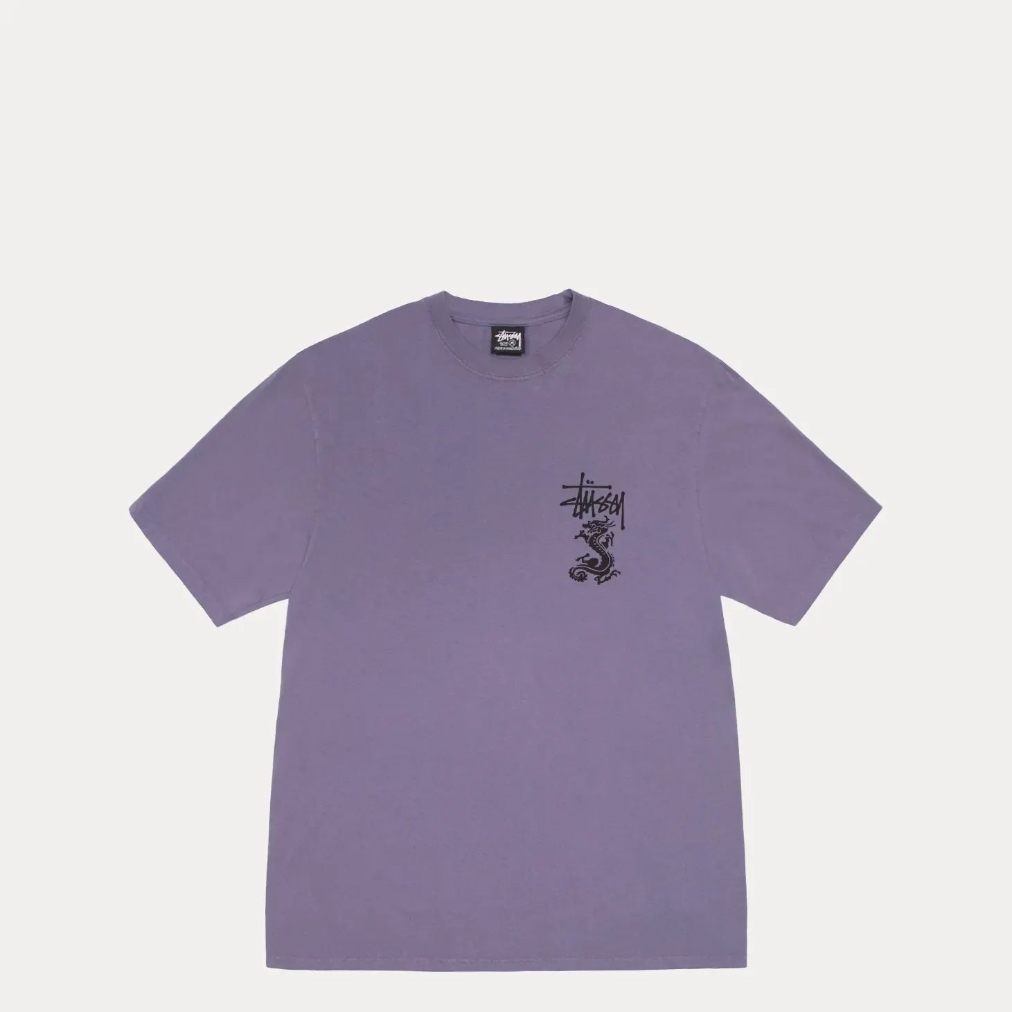 Stussy Double Dragon Pig. Dyed Tee, grape - Tiki Room Skateboards - 2