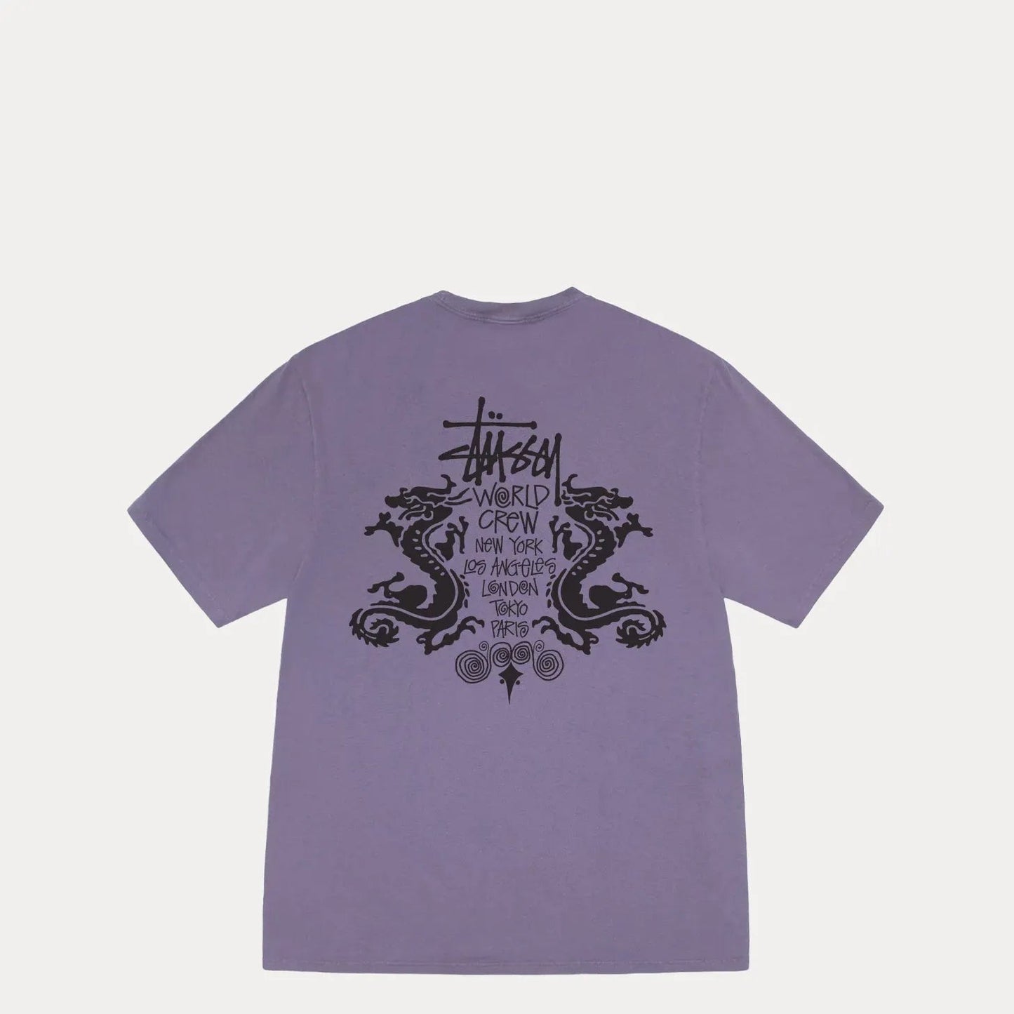 Stussy Double Dragon Pig. Dyed Tee, grape - Tiki Room Skateboards - 1