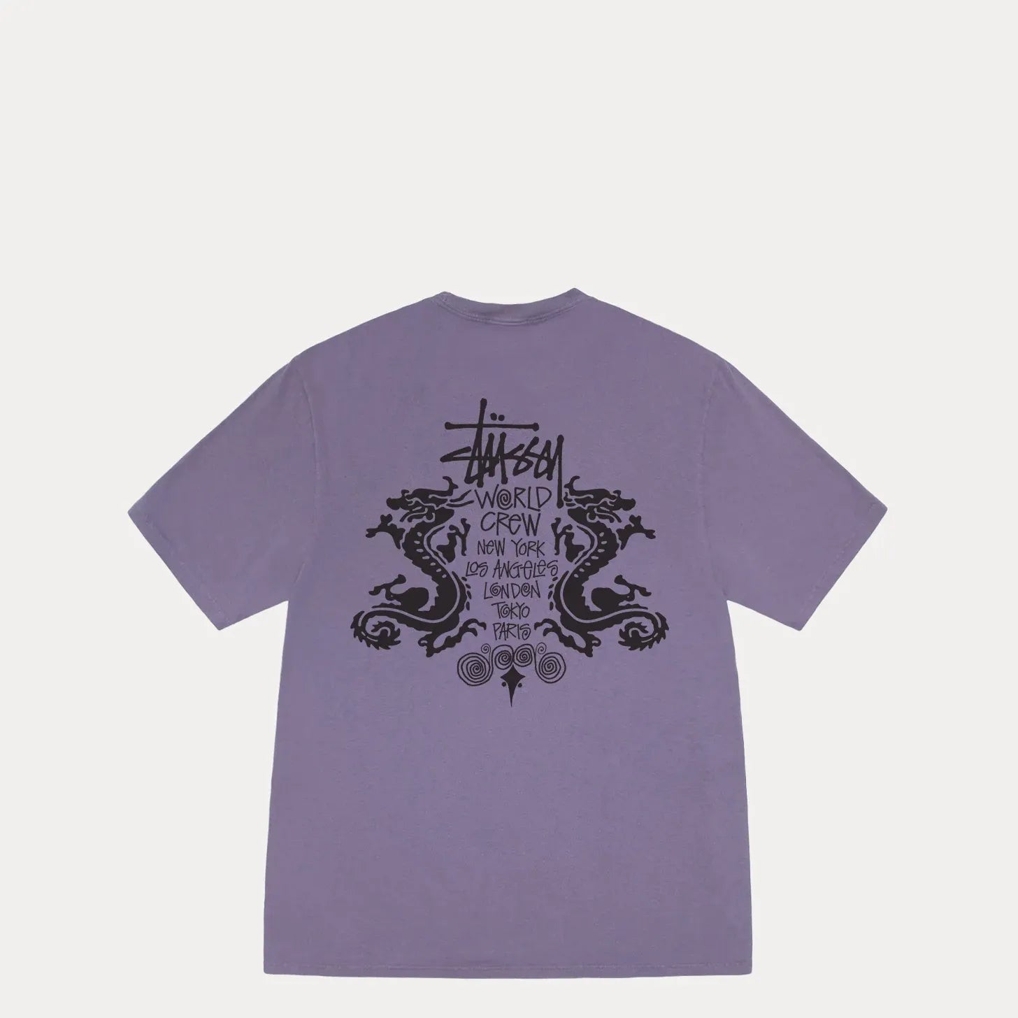 Stussy Double Dragon Pig. Dyed Tee, grape - Tiki Room Skateboards - 1