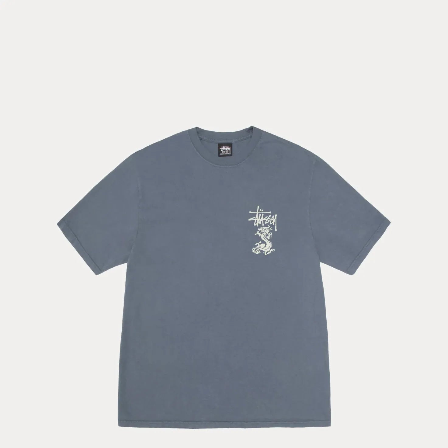 Stussy Double Dragon Pig. Dyed Tee, navy - Tiki Room Skateboards - 2