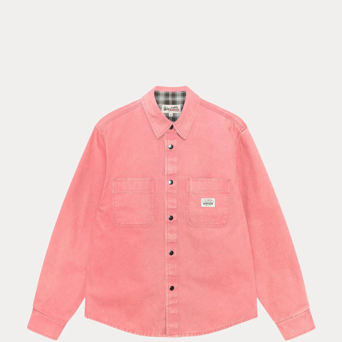 Stussy Heavy Washed Canvas Shirt, berry