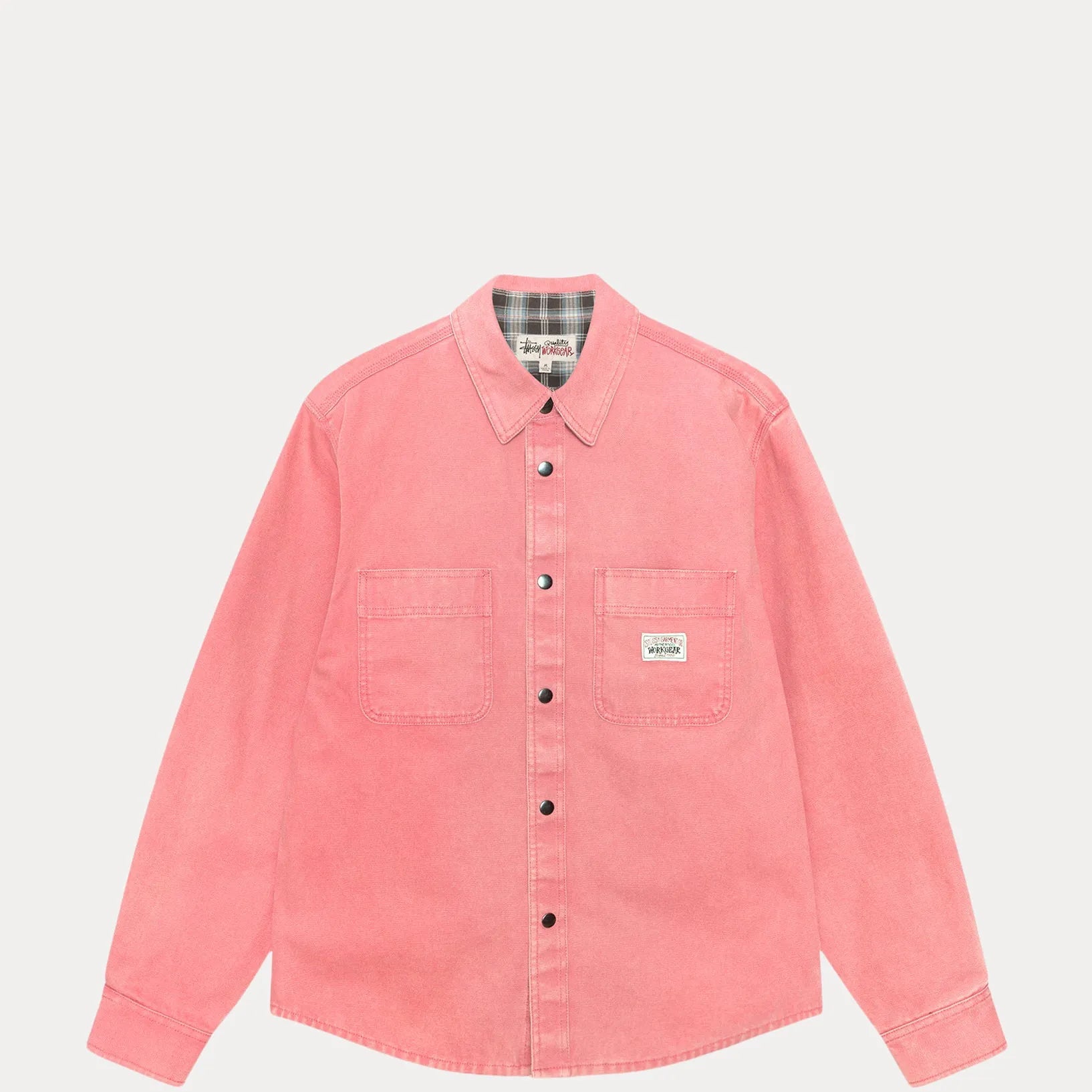 Stussy Heavy Washed Canvas Shirt, berry