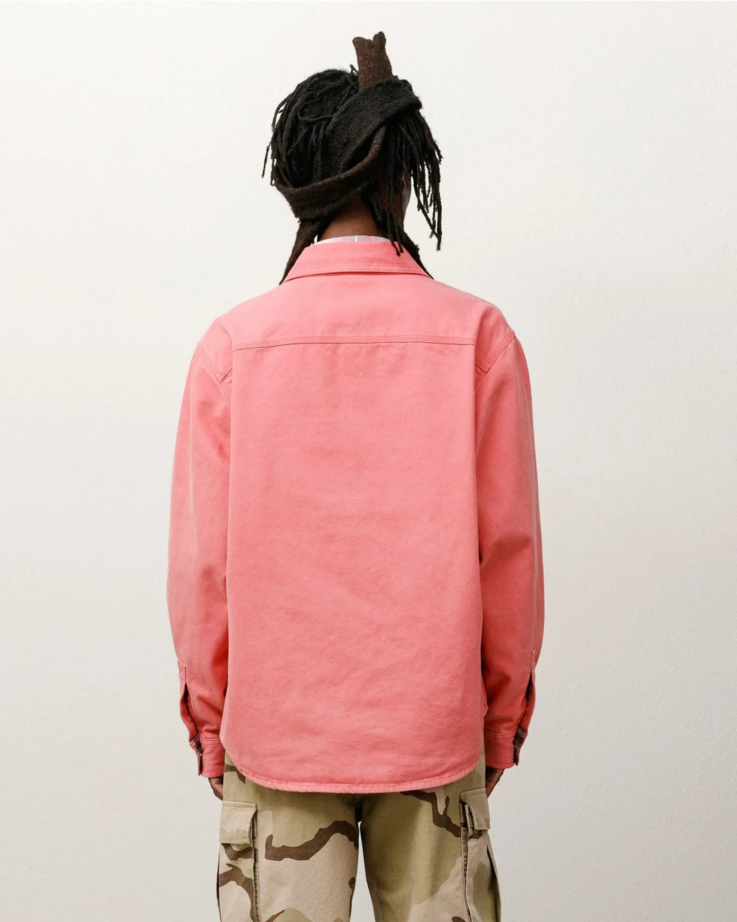 Stussy Heavy Washed Canvas Shirt, berry - Tiki Room Skateboards - 4