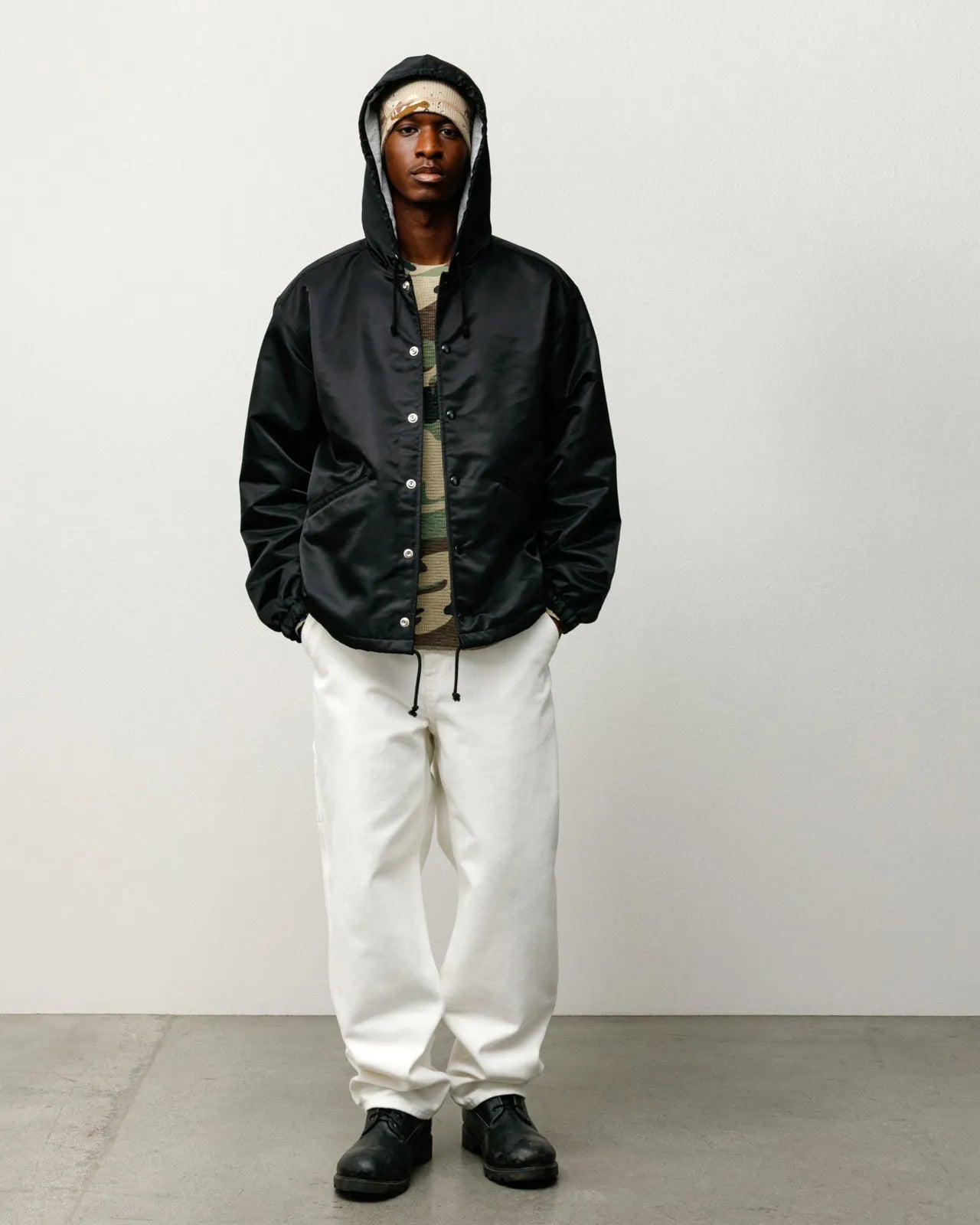Stussy Hooded Coaches Jacket, black - Tiki Room Skateboards - 2
