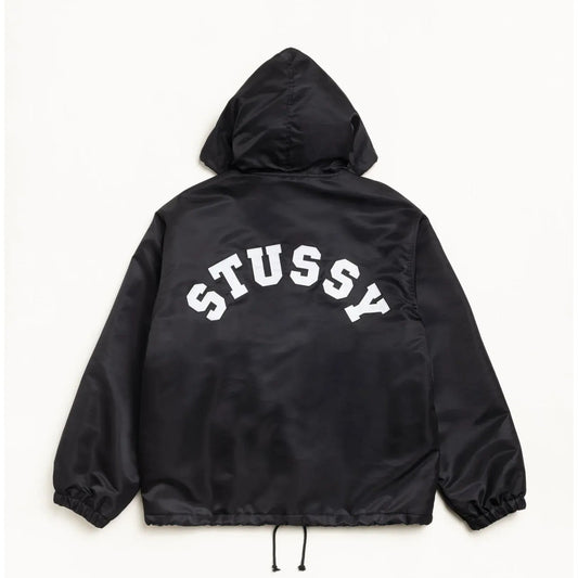 Stussy Hooded Coaches Jacket, black - Tiki Room Skateboards - 1